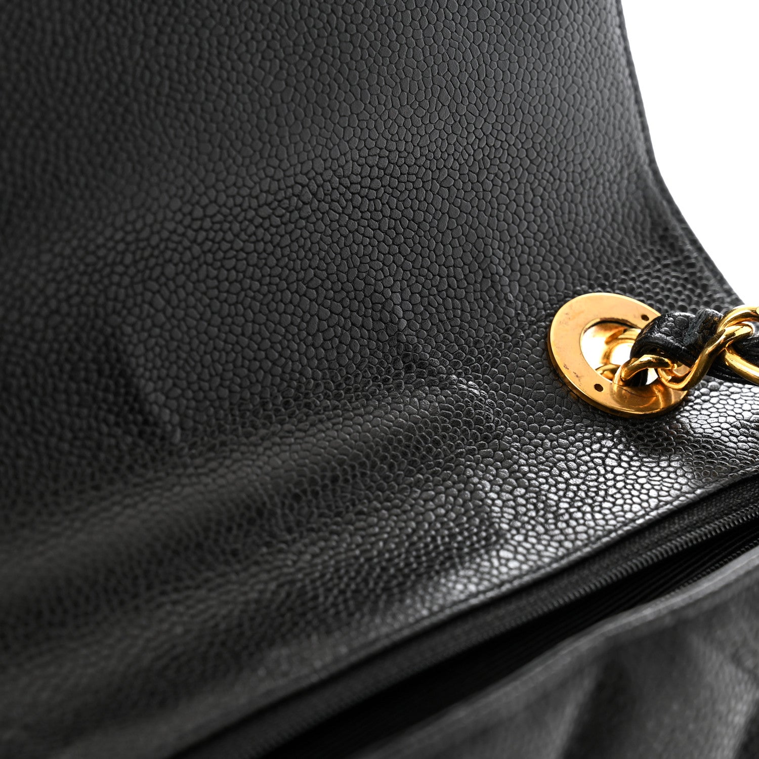 Caviar Quilted Jumbo Square Flap Black