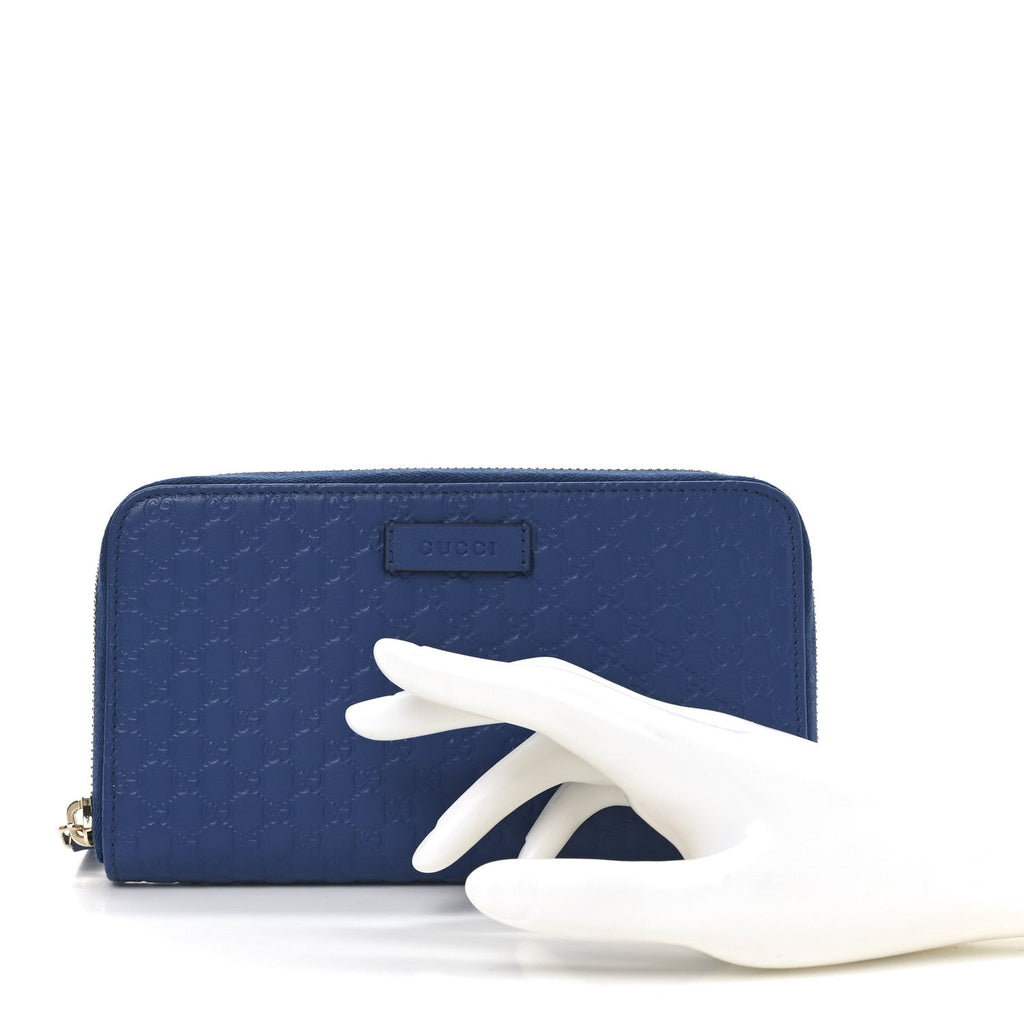 Guccissima Zip Around Wallet Blue
