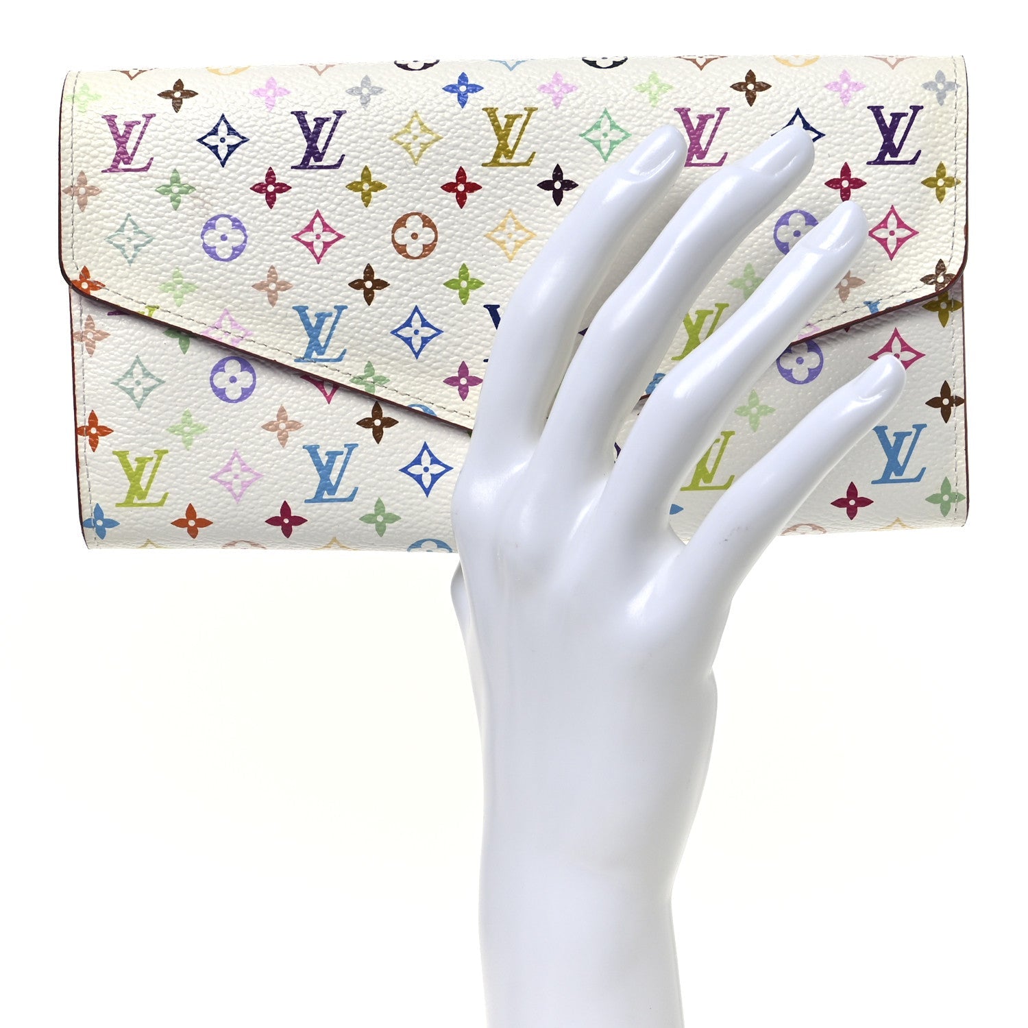 Monogram Multicolor Sarah Wallet NM White Litchi