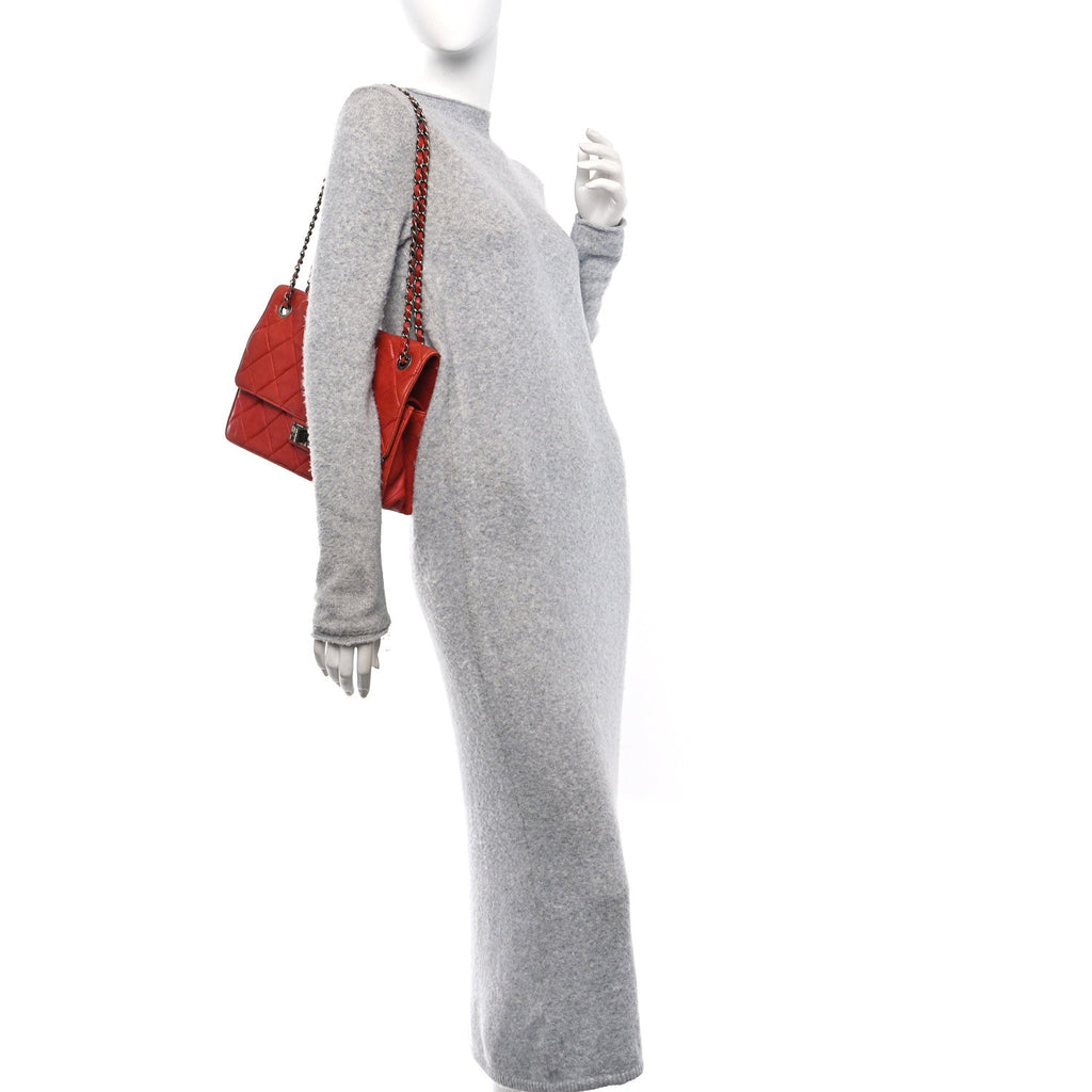 Washed Lambskin Jumbo Take Away Flap Red