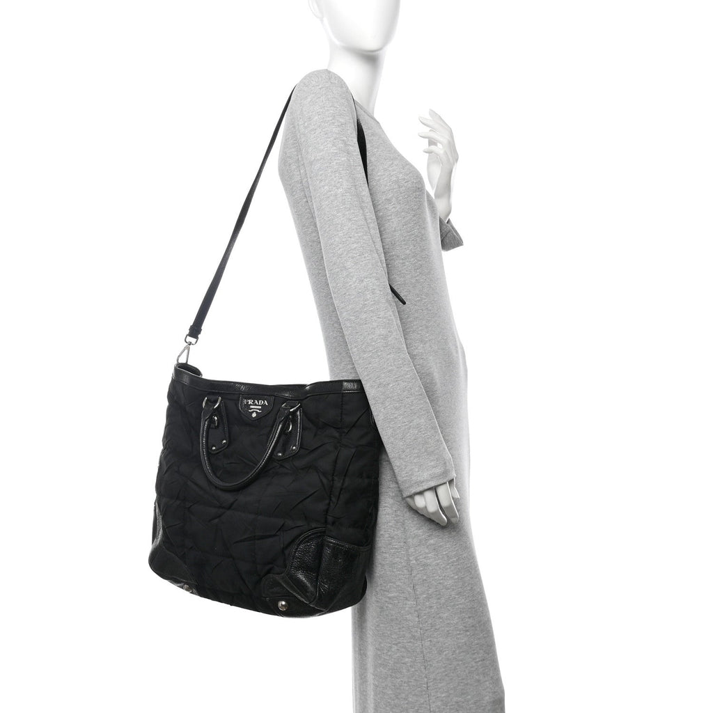 Tessuto Nylon Cervo Lux 24H Tote Black