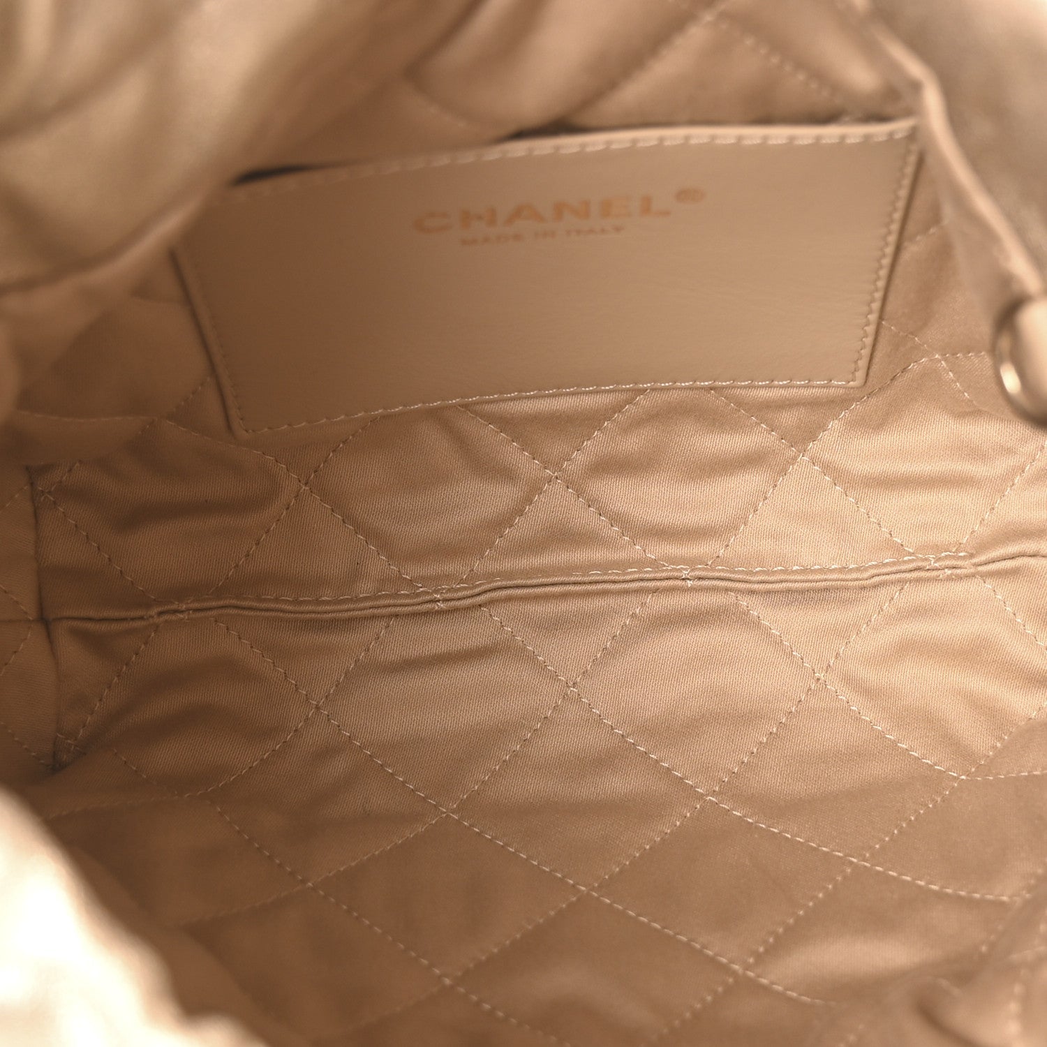 Metallic Lambskin Quilted Mini Chanel 22 Golden