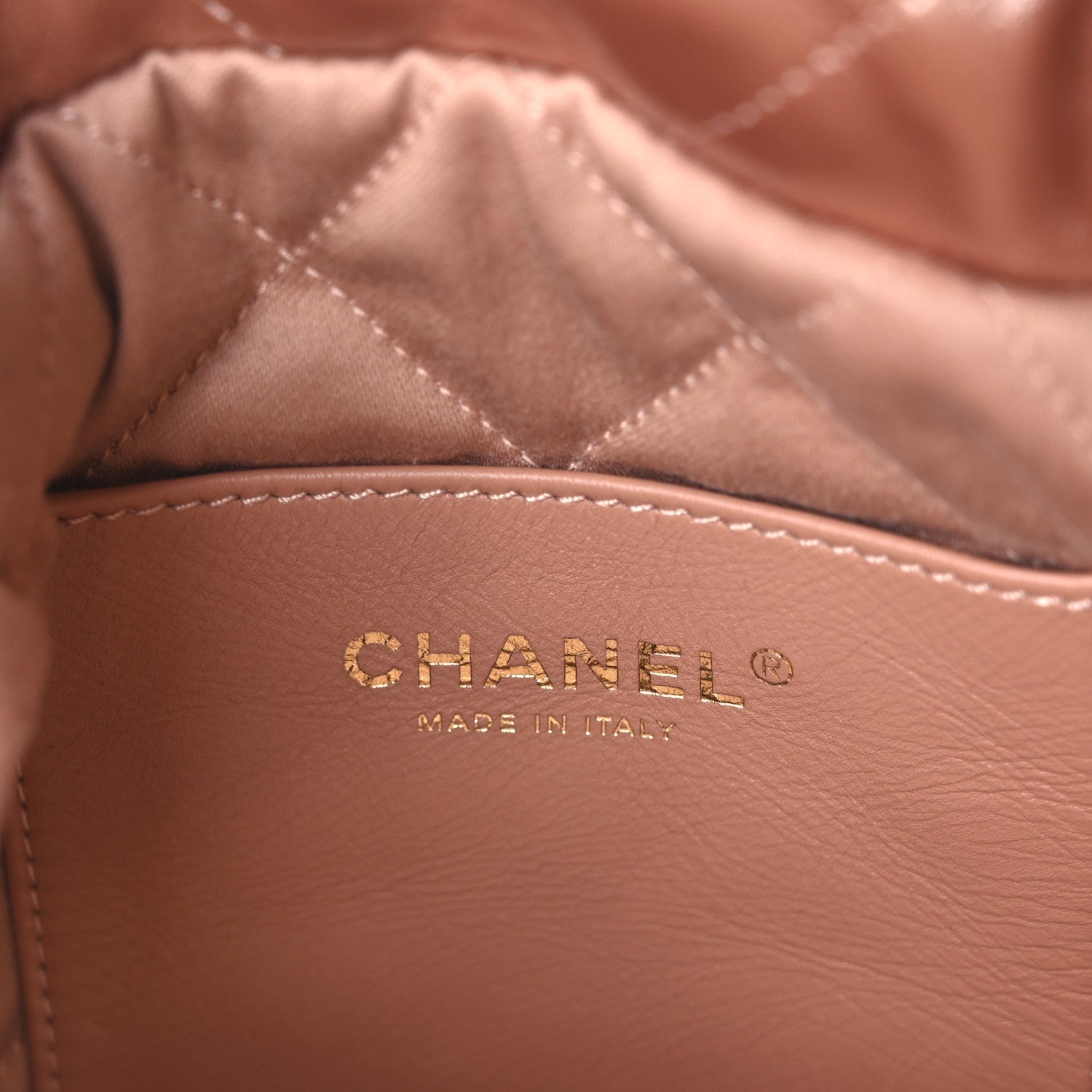 Metallic Calfskin Quilted Mini Chanel 22 Copper