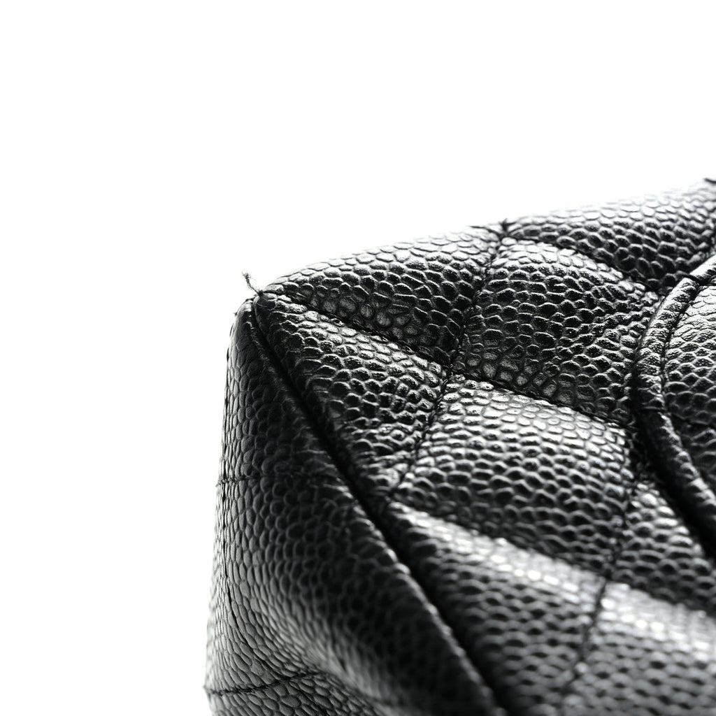 Caviar Quilted Small Double Flap Black