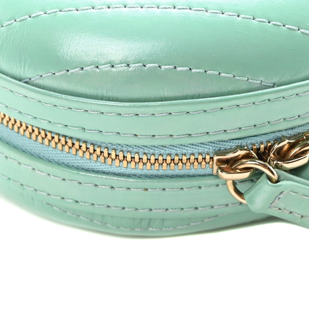 Calfskin Chevron Stitched Evening Bag Blue