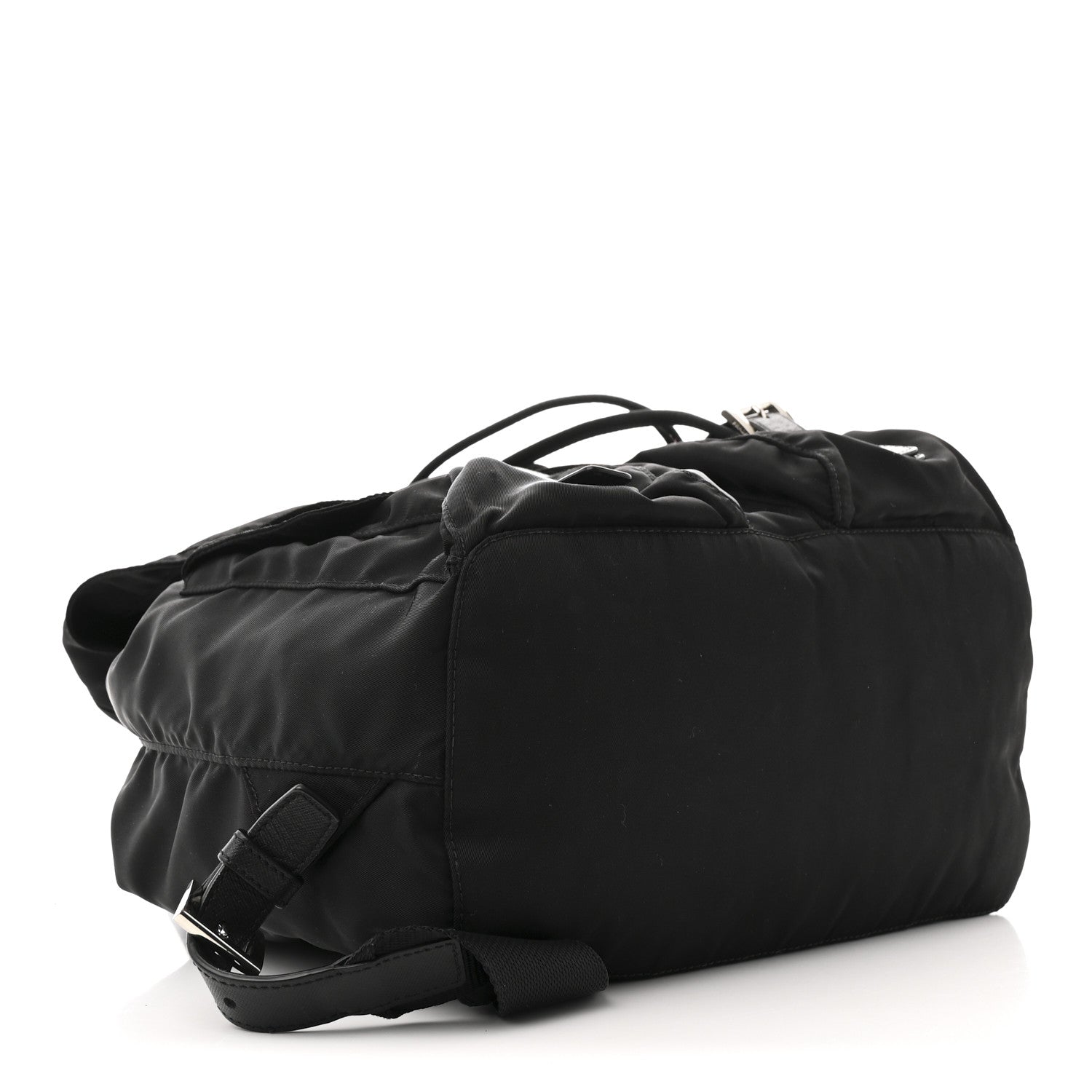 Nylon Vela Saffiano Medium Backpack Black
