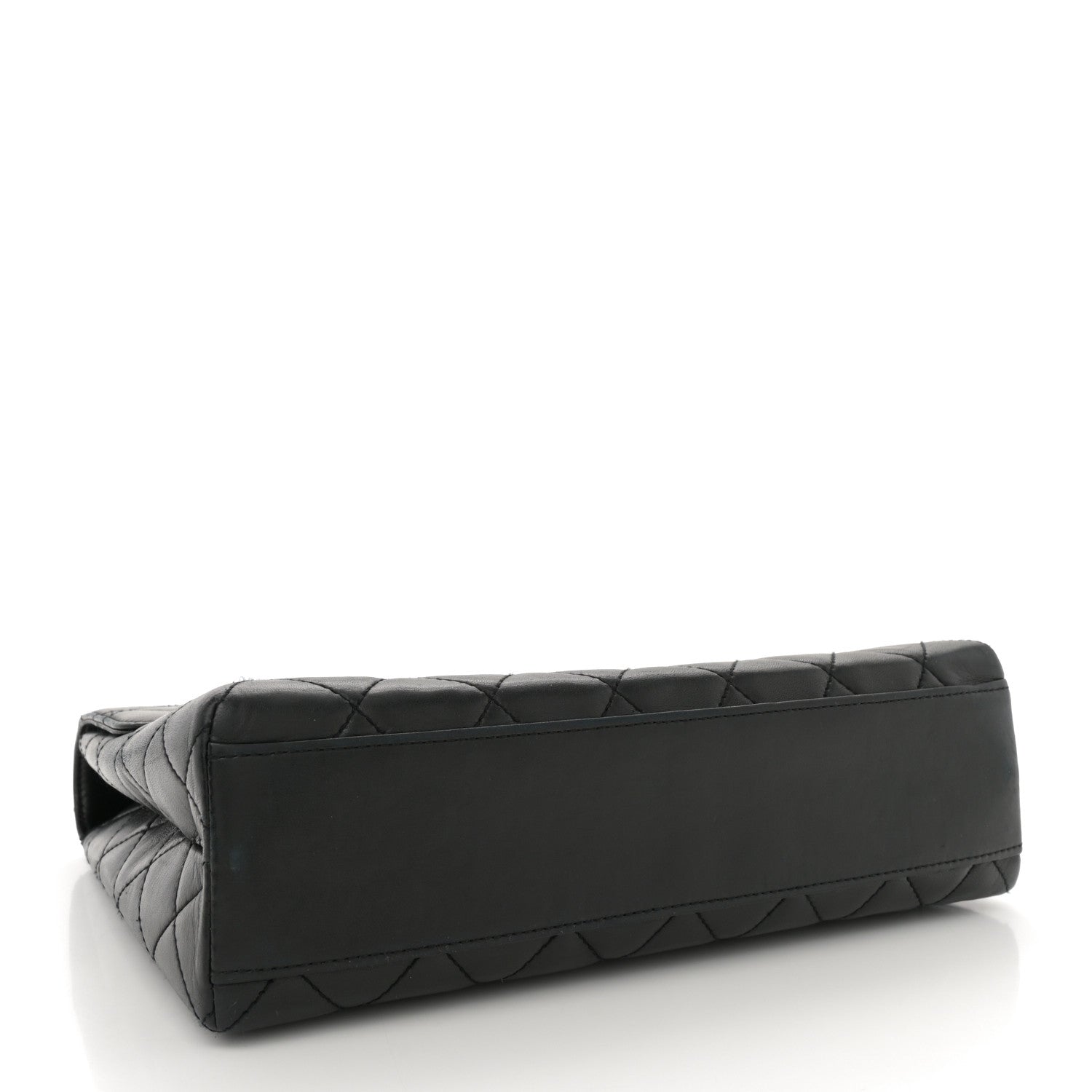 Lambskin Quilted Jumbo Kelly Flap Bag Black