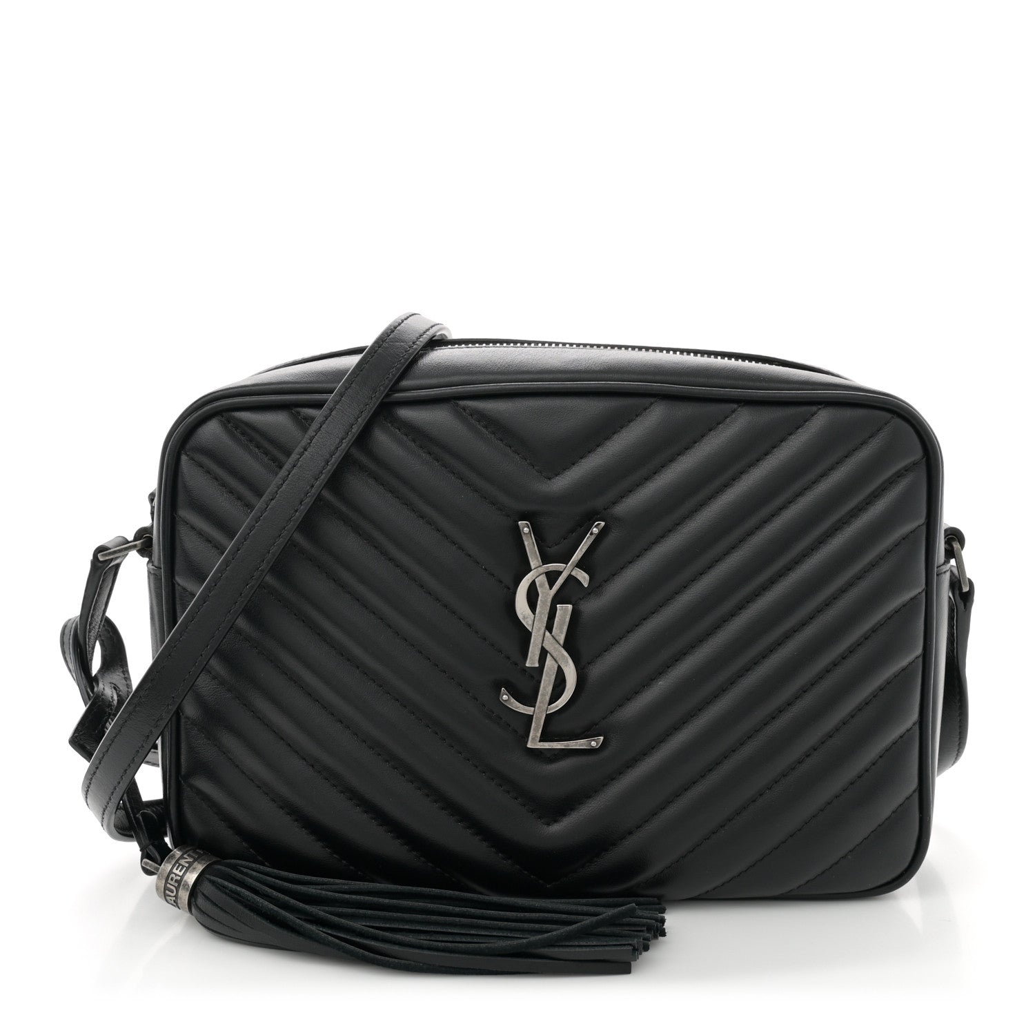 Calfskin Matelasse Monogram Lou Camera Bag Black