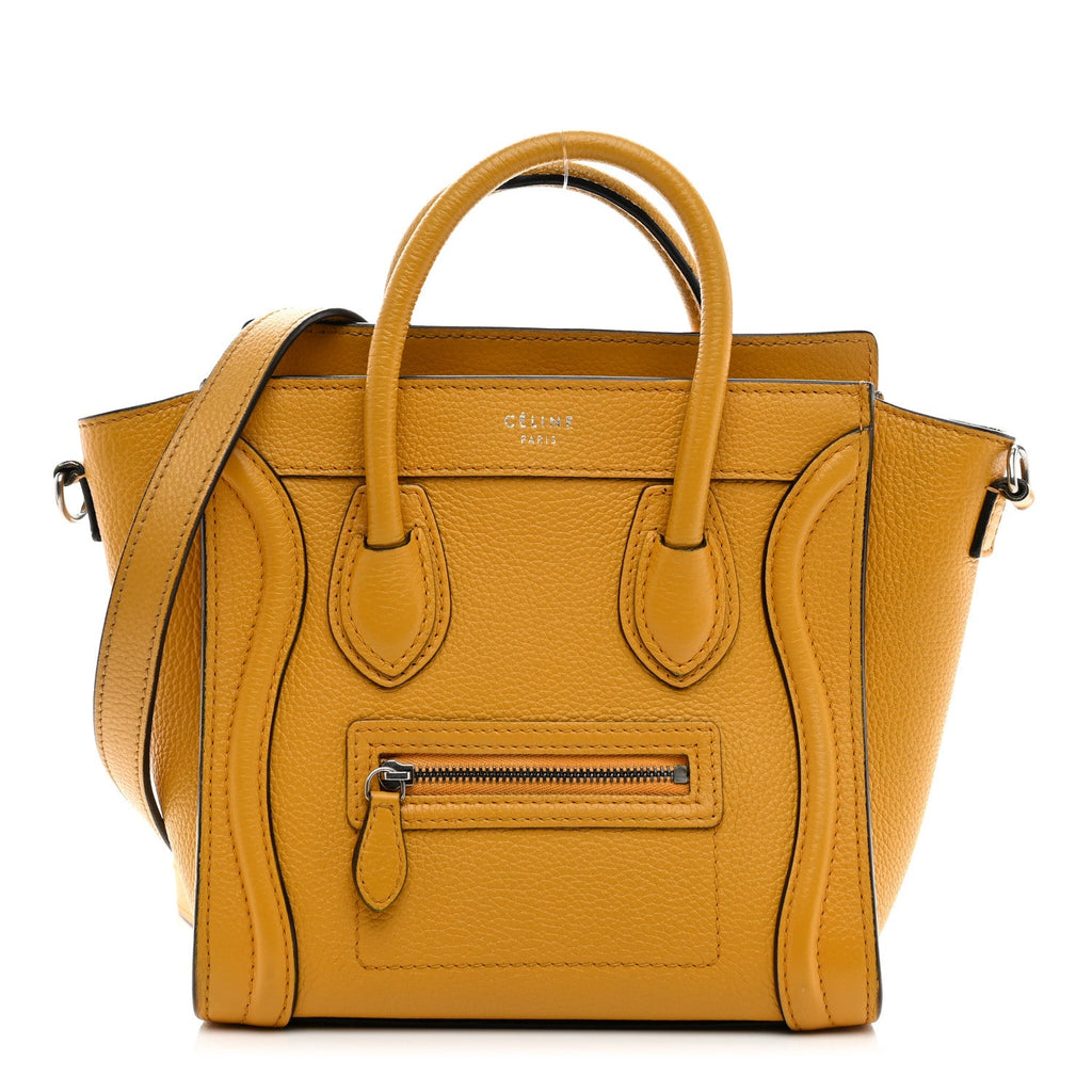 Drummed Calfskin Nano Luggage Ocre