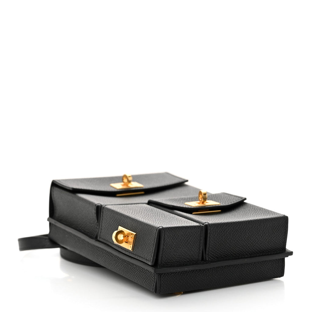 Epsom Kelly Multi Pocket Pochette To Go Black