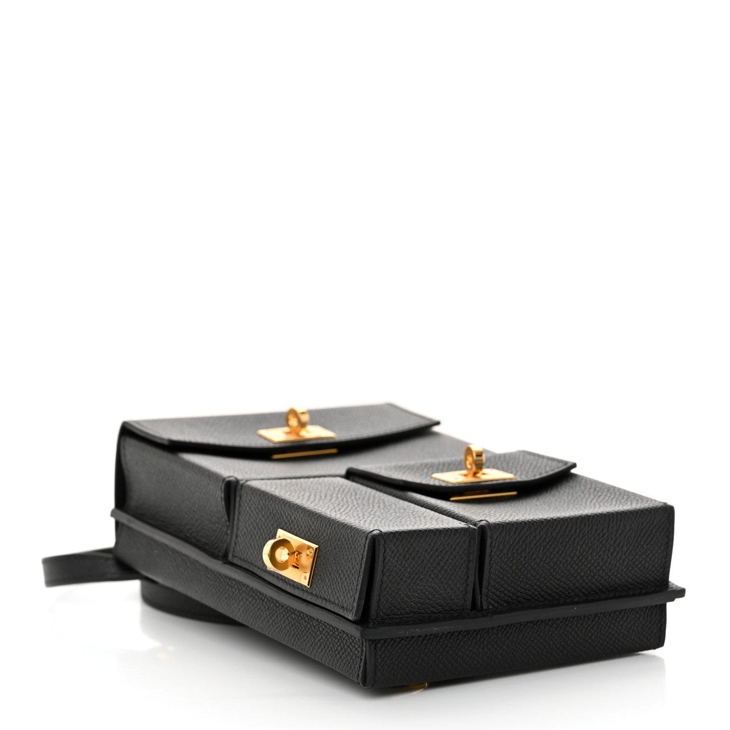 Epsom Kelly Multi Pocket Pochette To Go Black