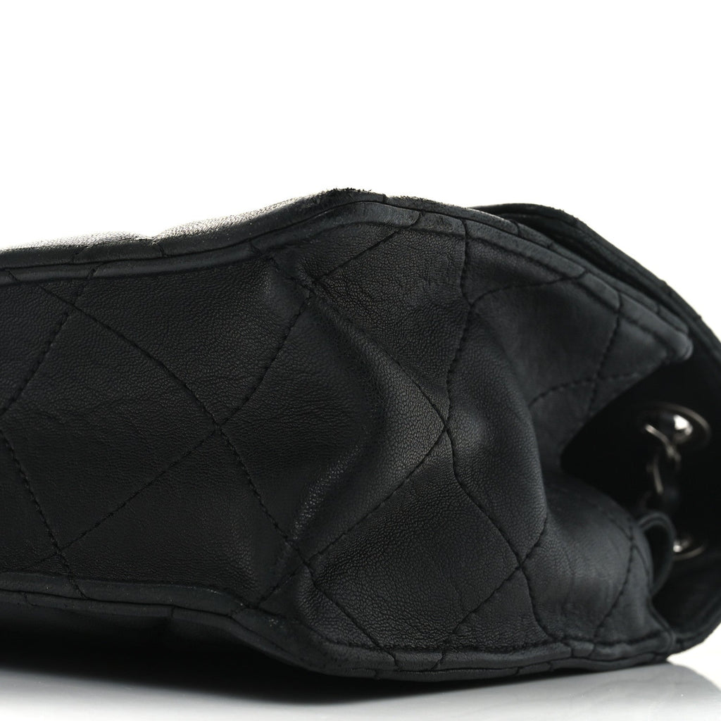 Washed Lambskin Jumbo Take Away Flap Black