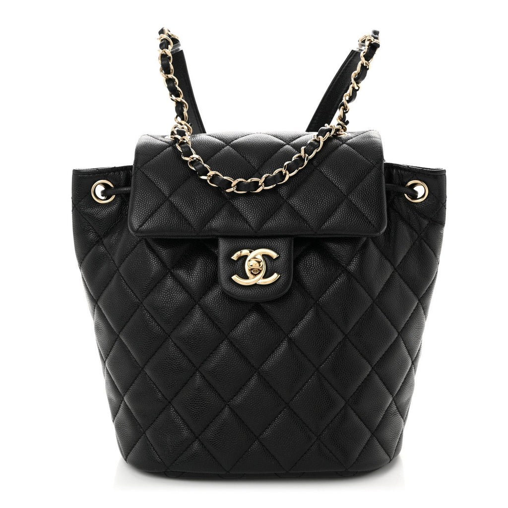 Caviar Quilted Mini Urban Spirit Backpack Black
