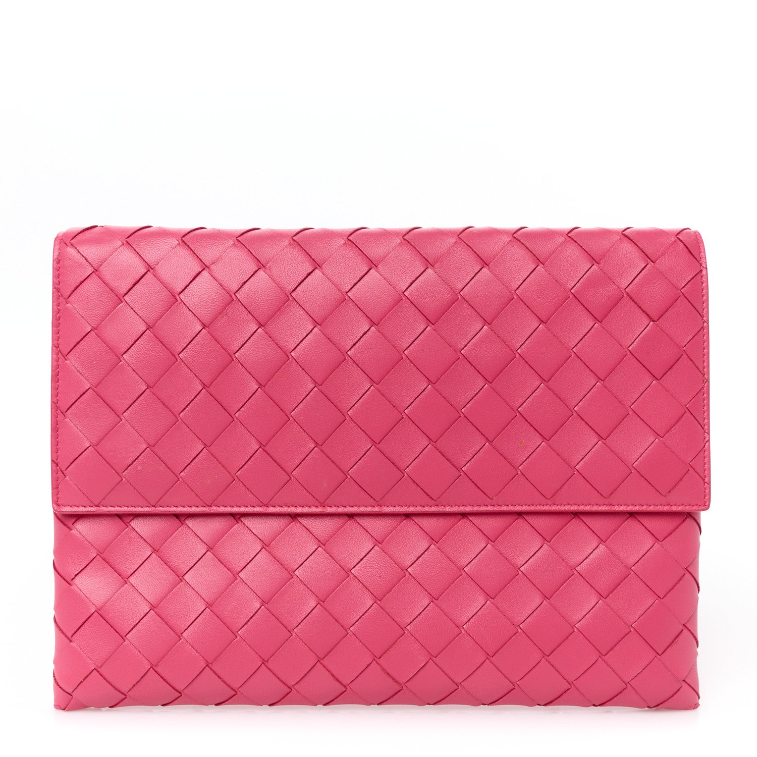 Nappa Intrecciato Flap Pouch Cranberry