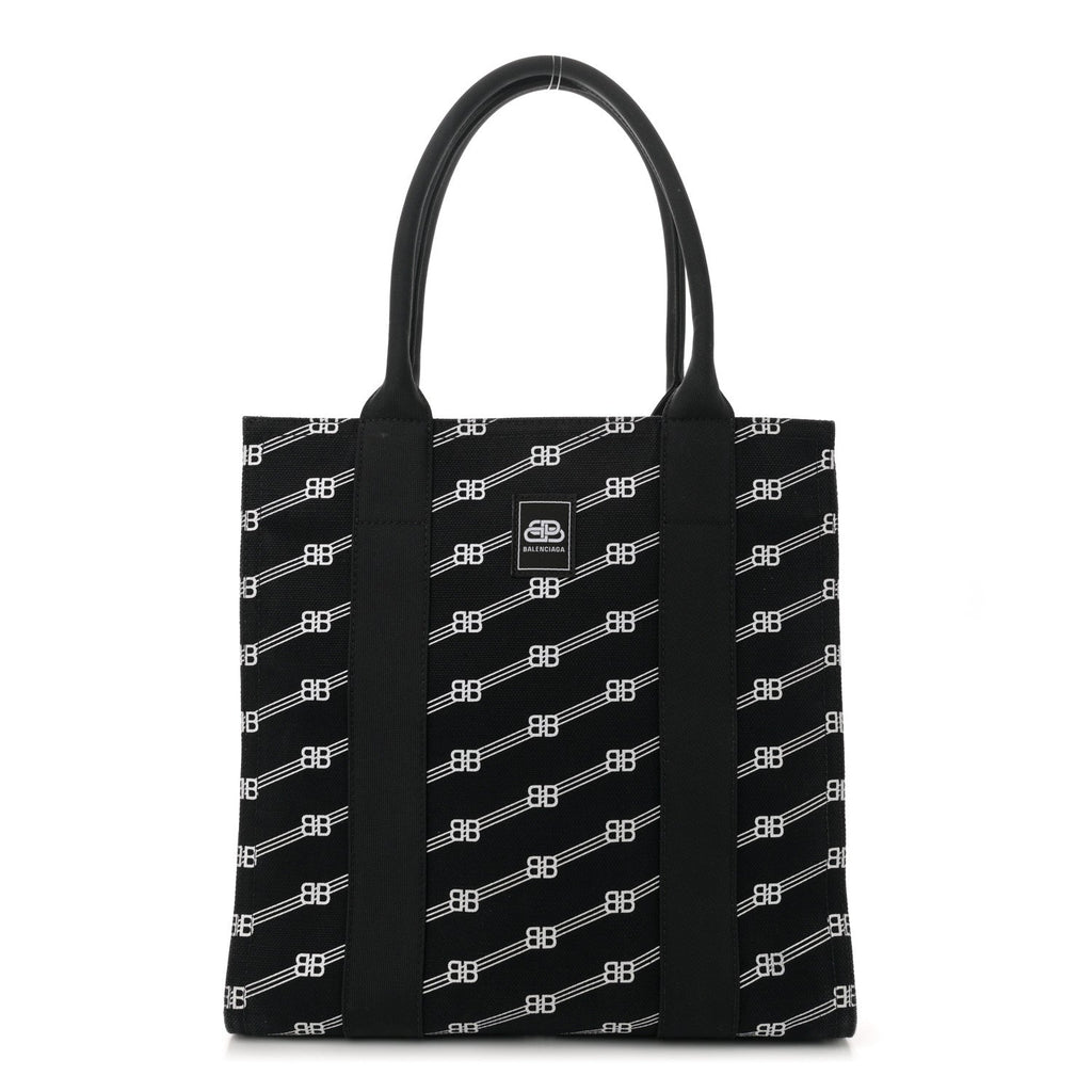 Canvas BB Monogram Sharp Tote Black