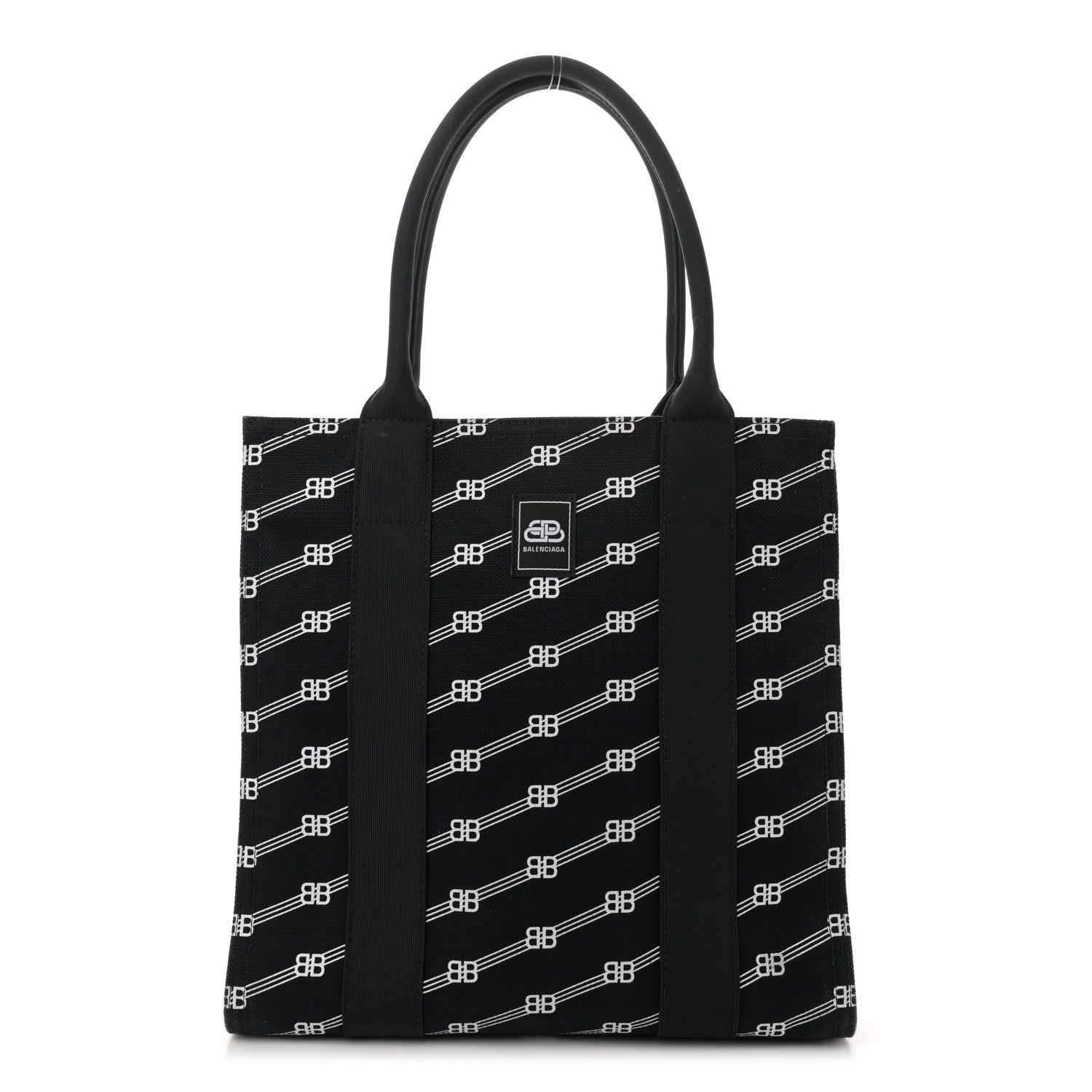 Canvas BB Monogram Sharp Tote Black