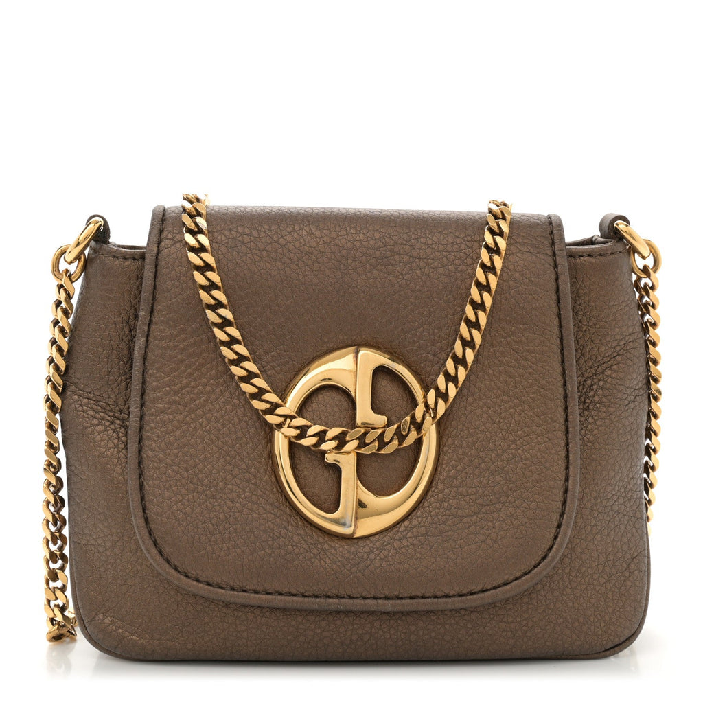 Pebbled Calfskin Small 1973 Chain Shoulder Bag Gold