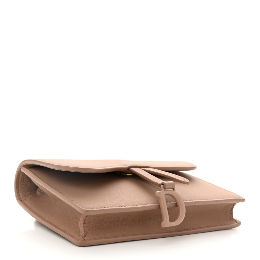 Ultra Matte Calfskin Saddle Belt Clutch Rose Des Vents