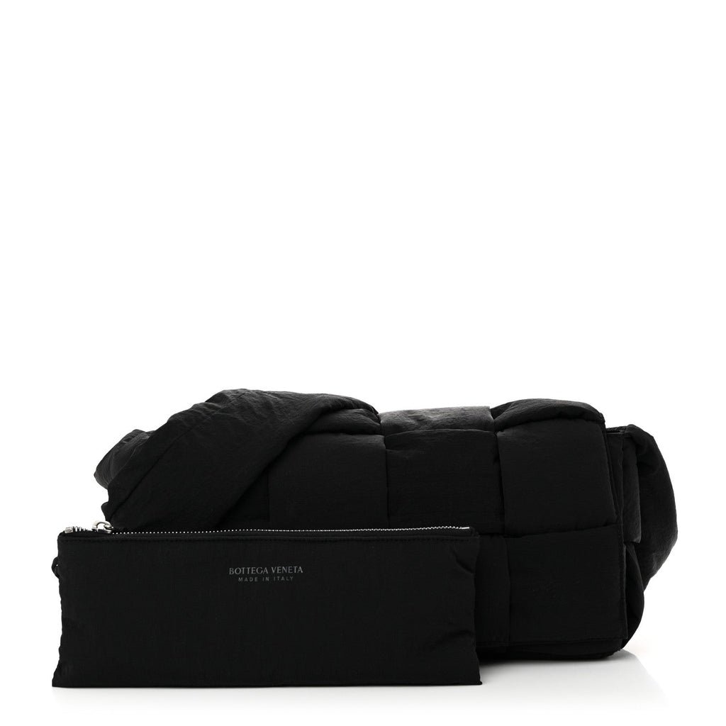 Nylon Intrecciato Padded Tech Cassette Bag Black
