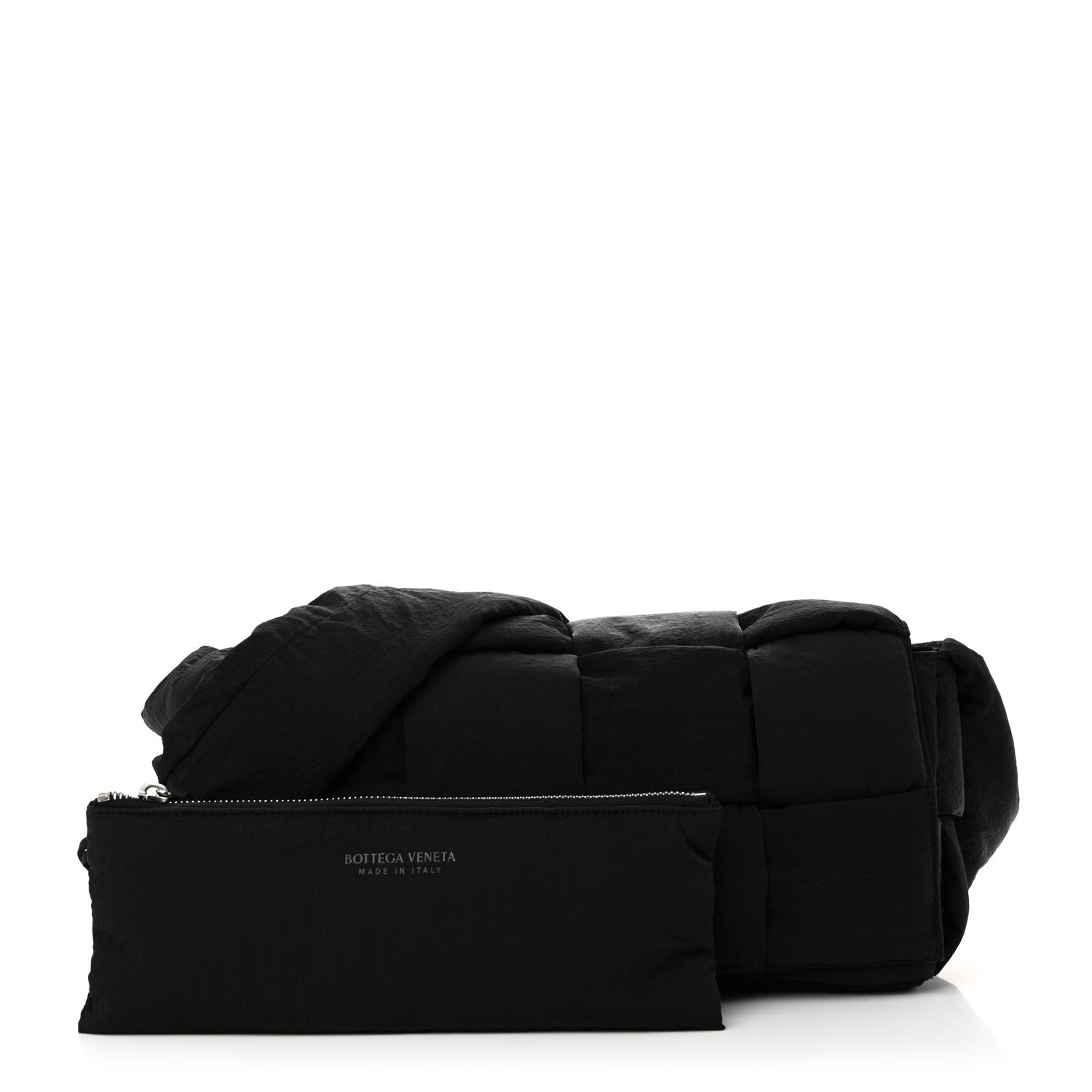 Nylon Intrecciato Padded Tech Cassette Bag Black