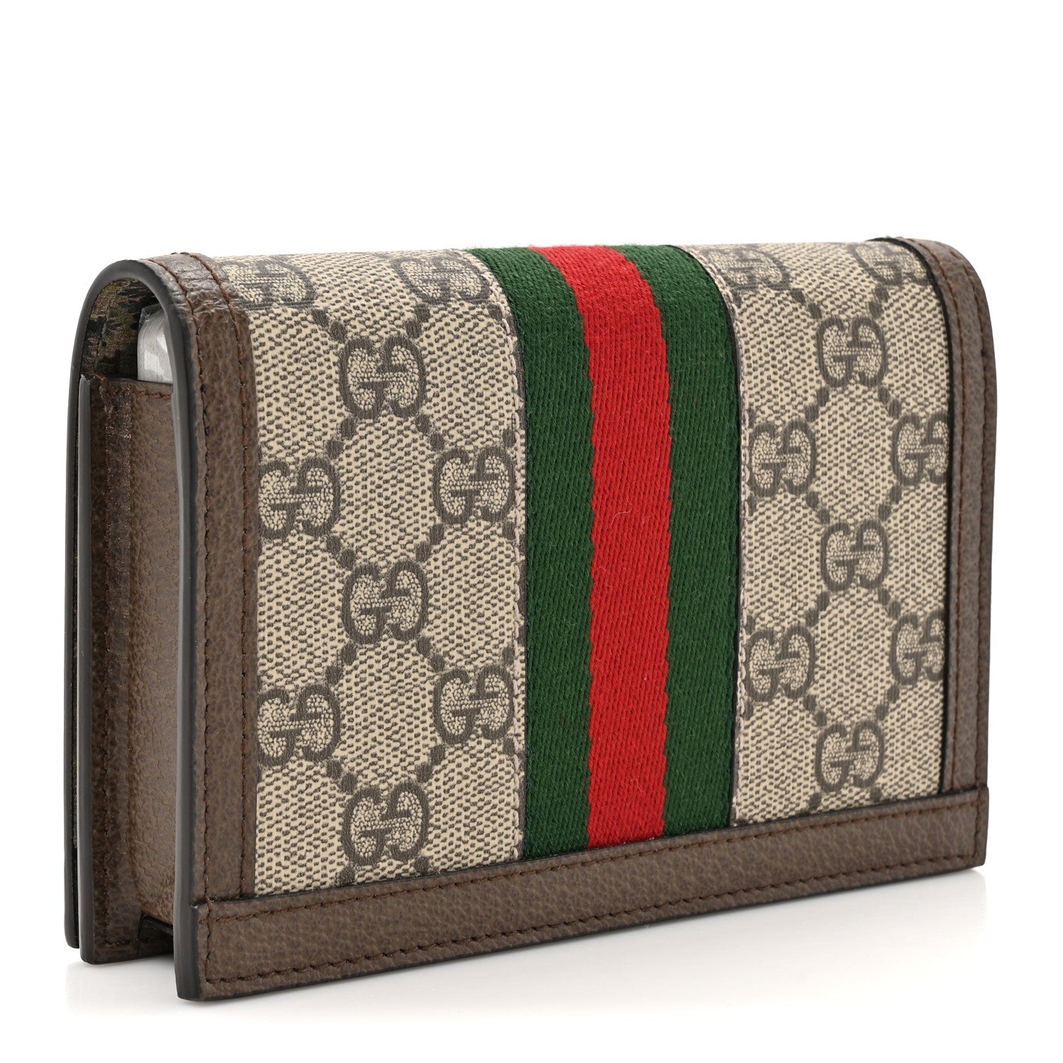 GG Supreme Monogram Web Ophidia Double Playing  Case Beige New Acero