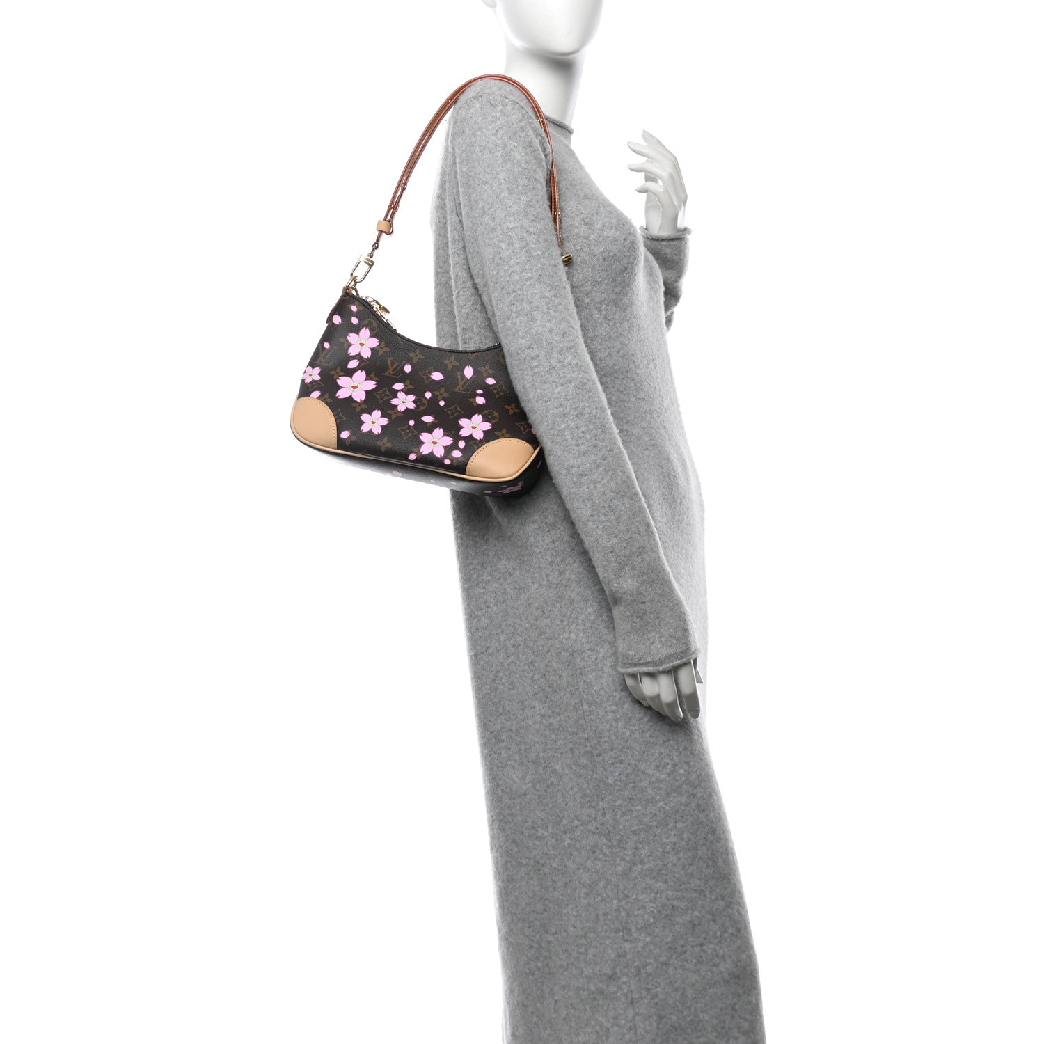 LV x TM Monogram Chery Blossom Boulogne Sakura Brown
