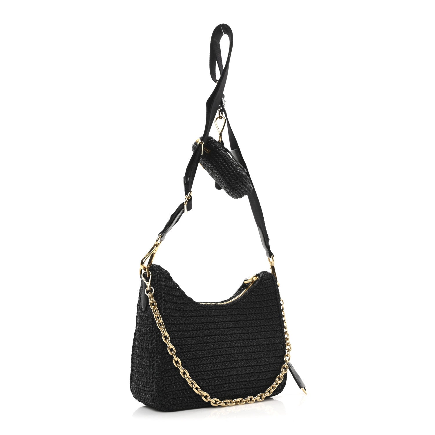 Yarn Raffia Effect Crochet Re-Edition 2005 Shoulder Bag Black