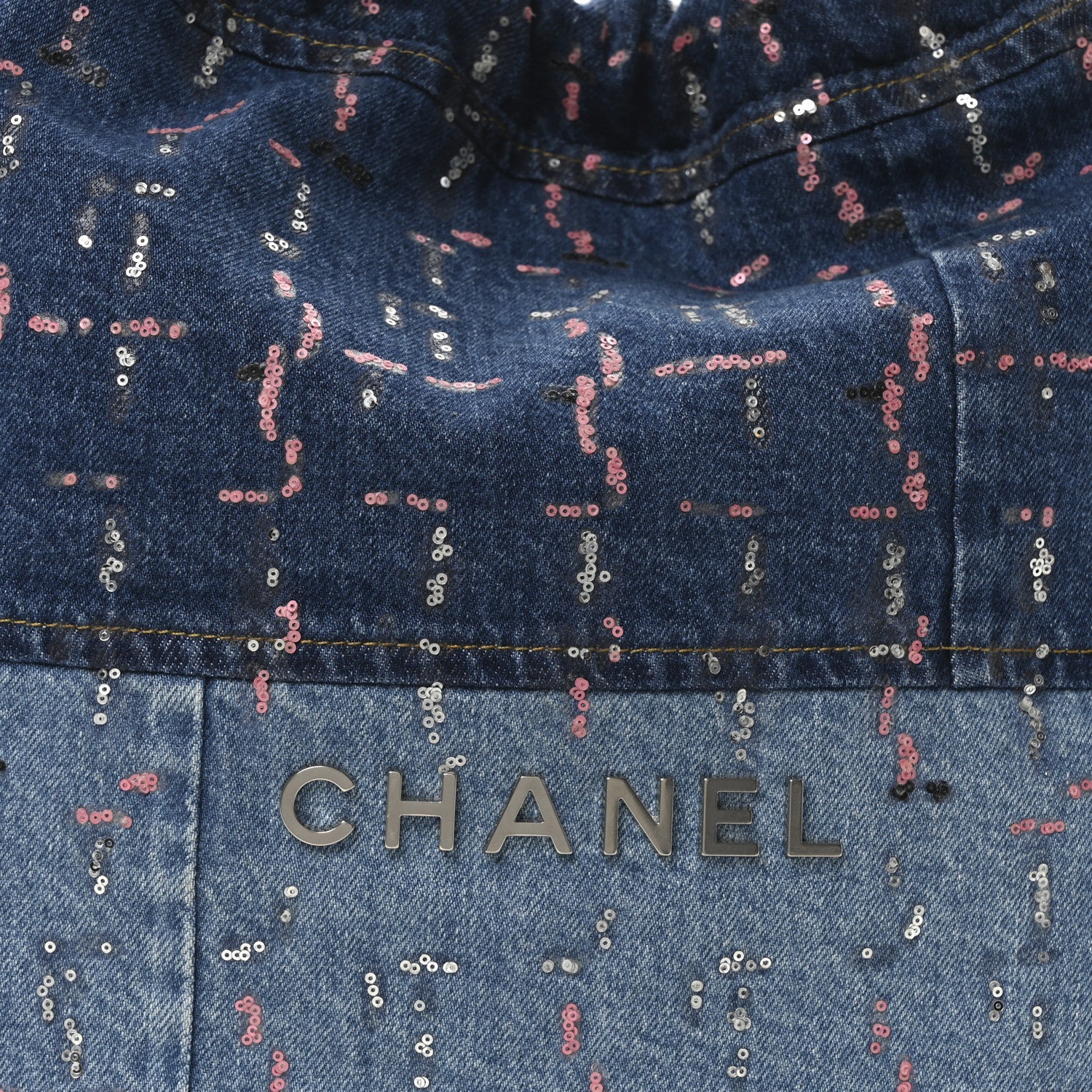Denim Sequin Chanel 22 Blue