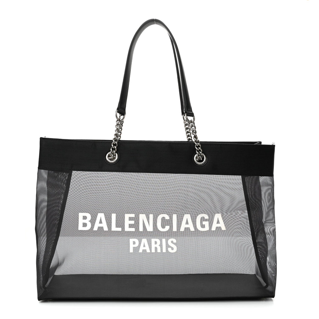 Mesh Large Duty Free Tote Black