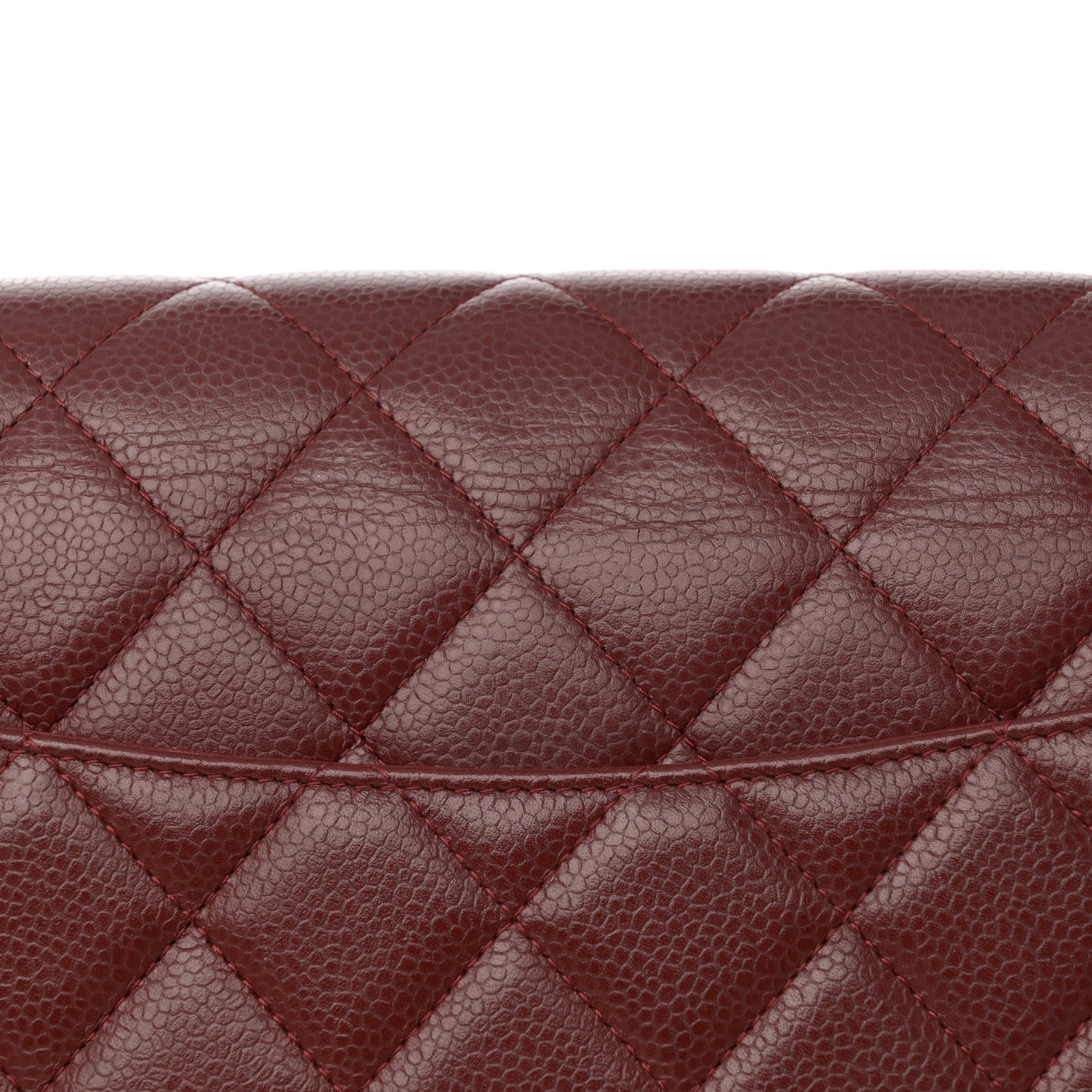 Caviar Quilted Jumbo Double Flap Dark Red
