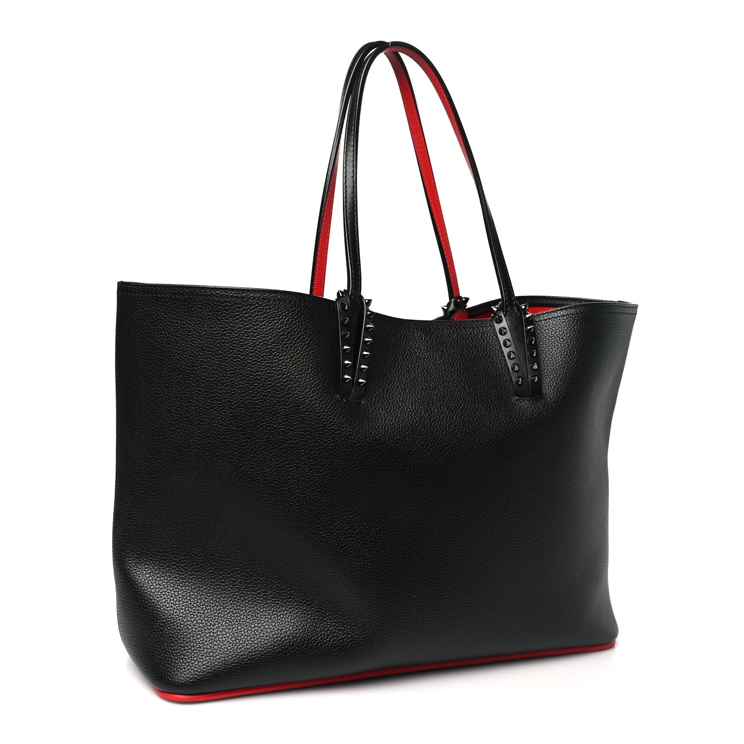 Calfskin Spikes East West Cabata Tote Black