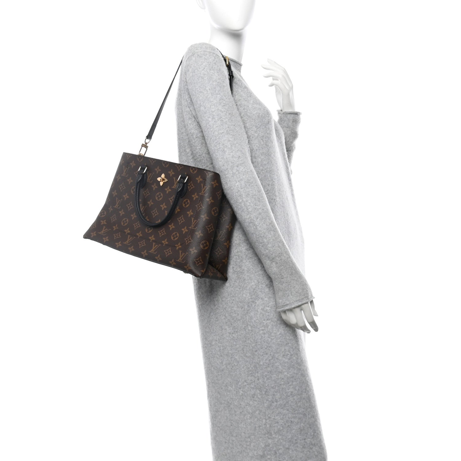Monogram Flower Tote Black