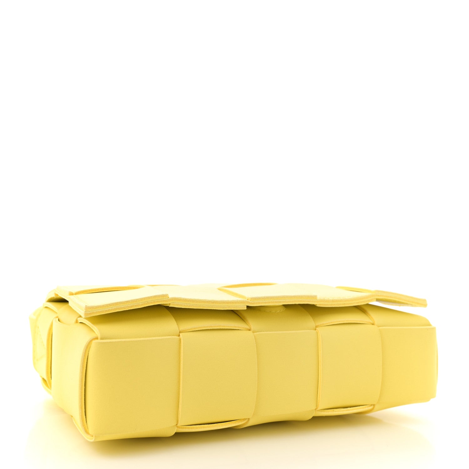 Lambskin Maxi Intrecciato Small Cassette Crossbody Bag Lemonade