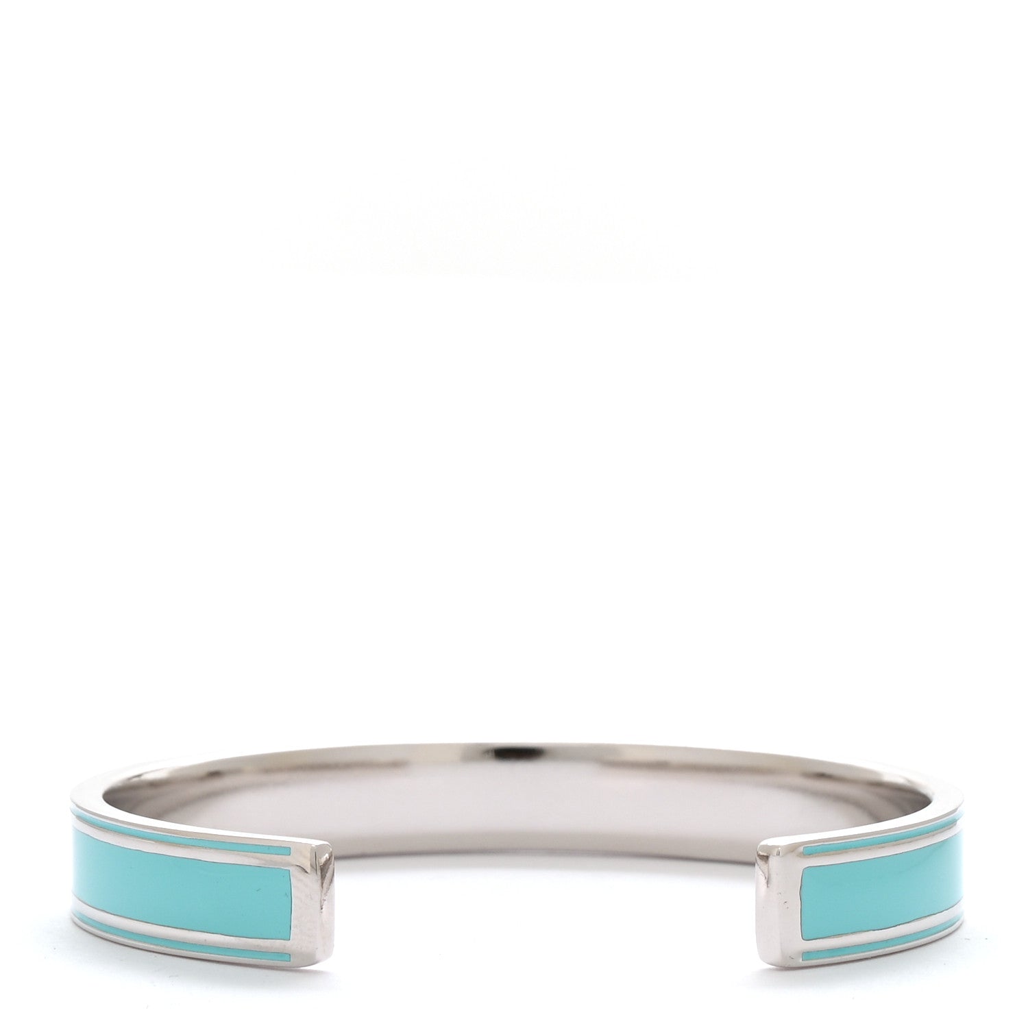 Metal Enamel Code Bangle Bracelet Light Blue Silver