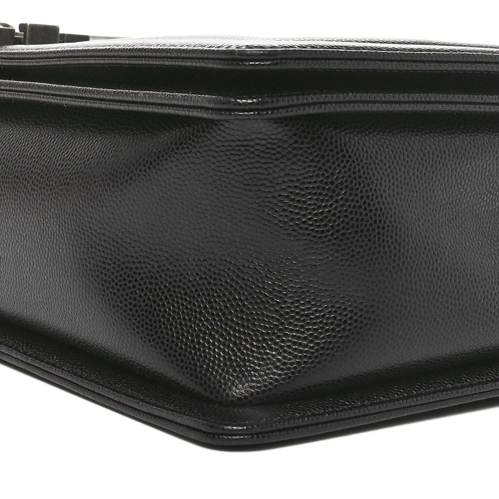 Caviar Quilted Large Boy Flap Black