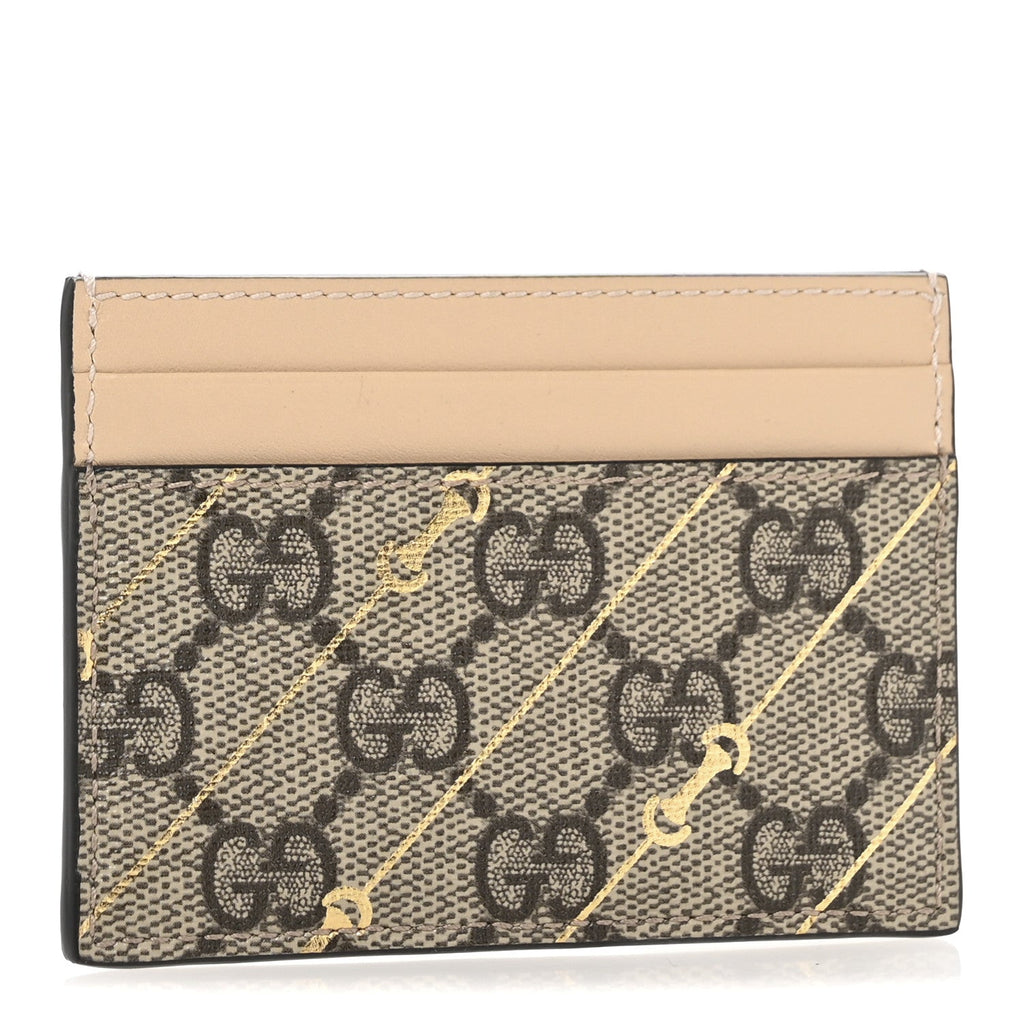 GG Supreme Monogram Horsebit  Holder Beige