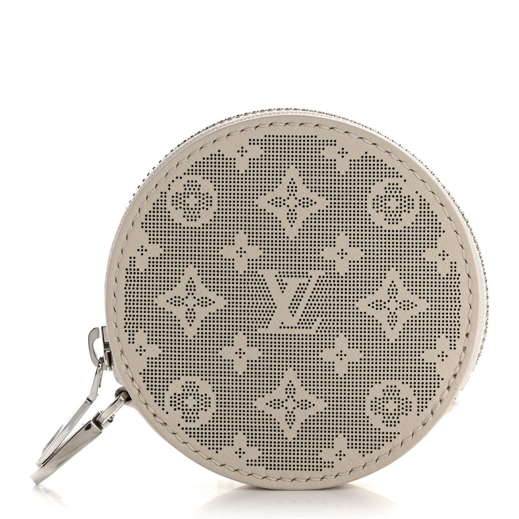 Perforated Mahina Round Coin Purse Gris