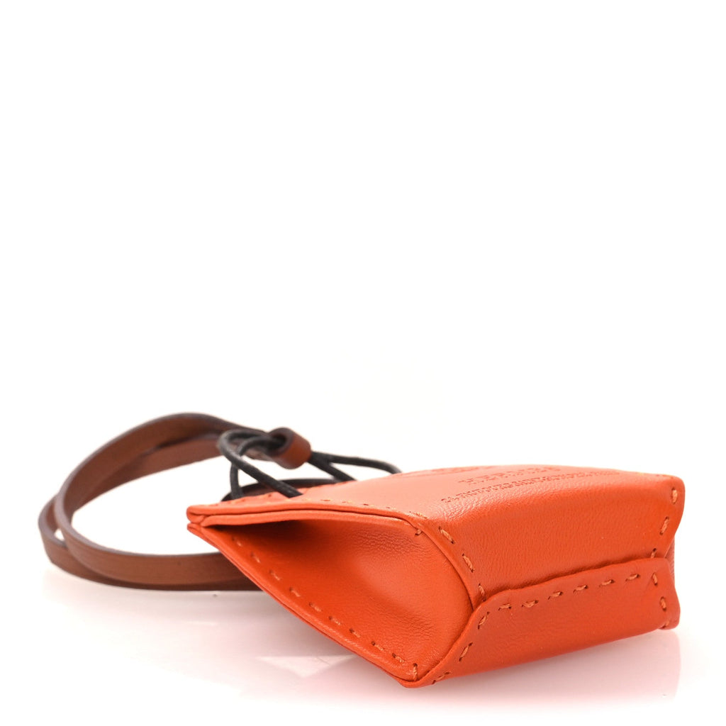 Milo Lambskin Swift Shopping Bag Charm Feu Gold