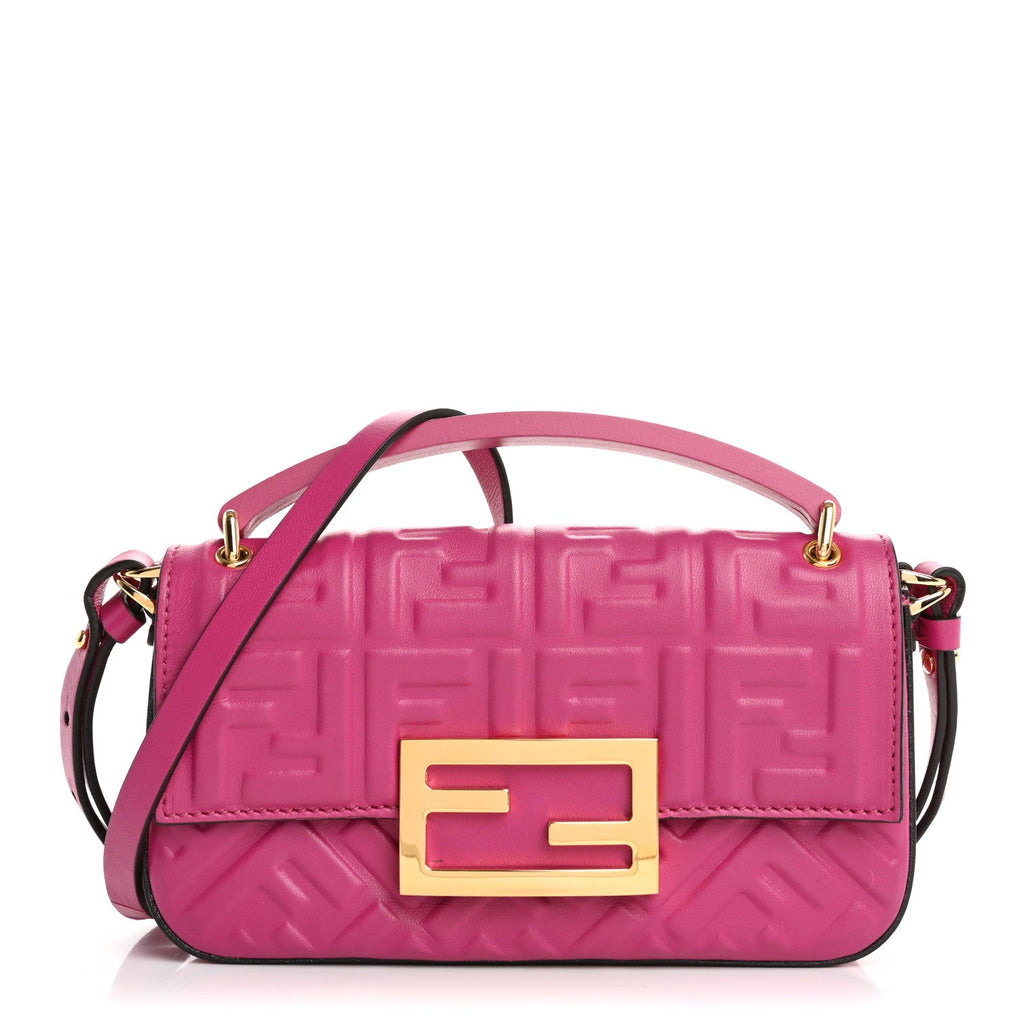 Nappa FF 1974 Embossed Phone Baguette Ciclamino Pilar