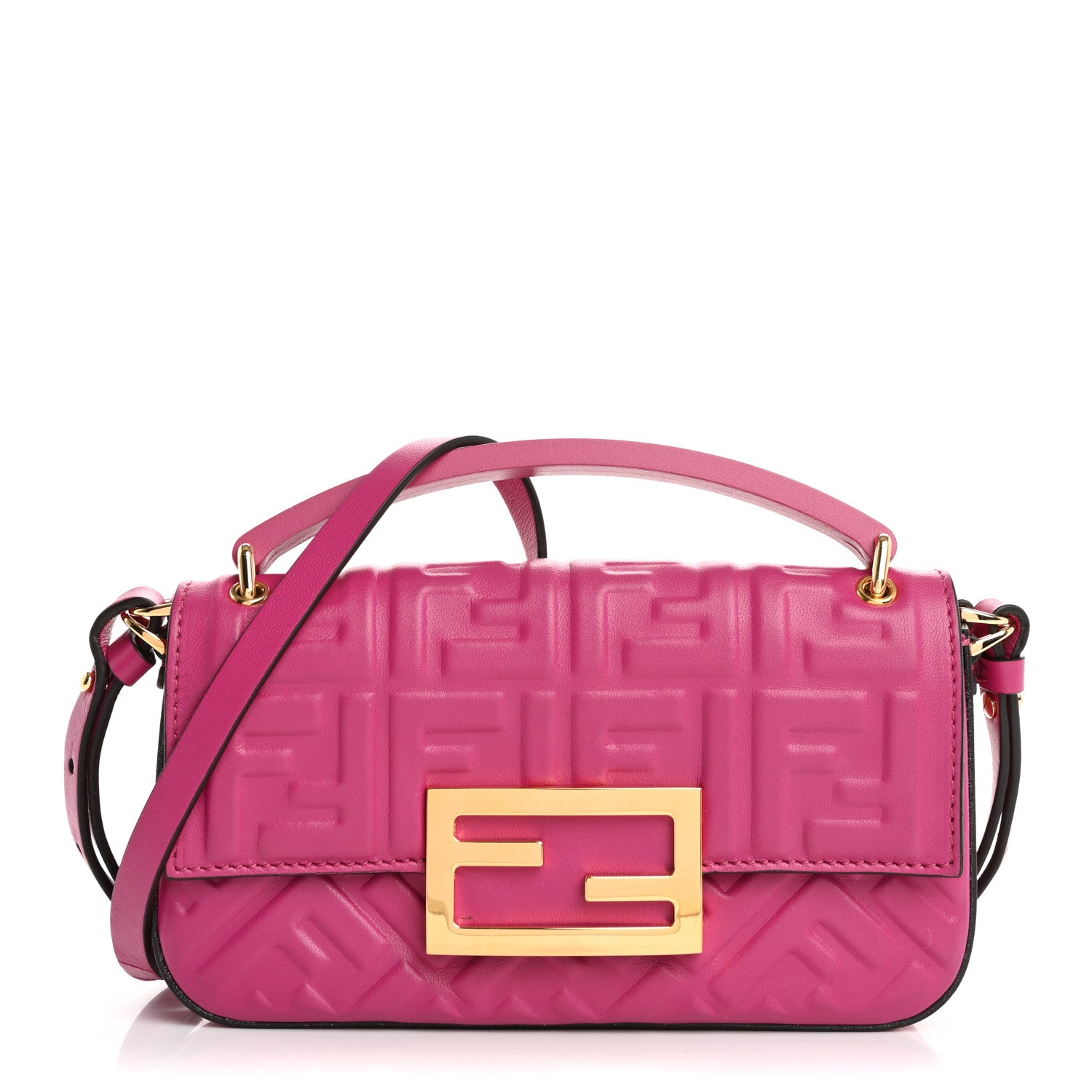 Nappa FF 1974 Embossed Phone Baguette Ciclamino Pilar
