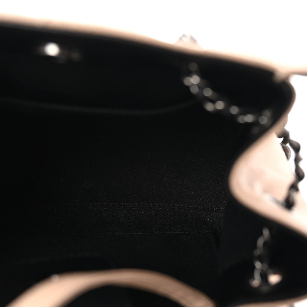 Caviar Quilted Small CC Bucket Bag Beige