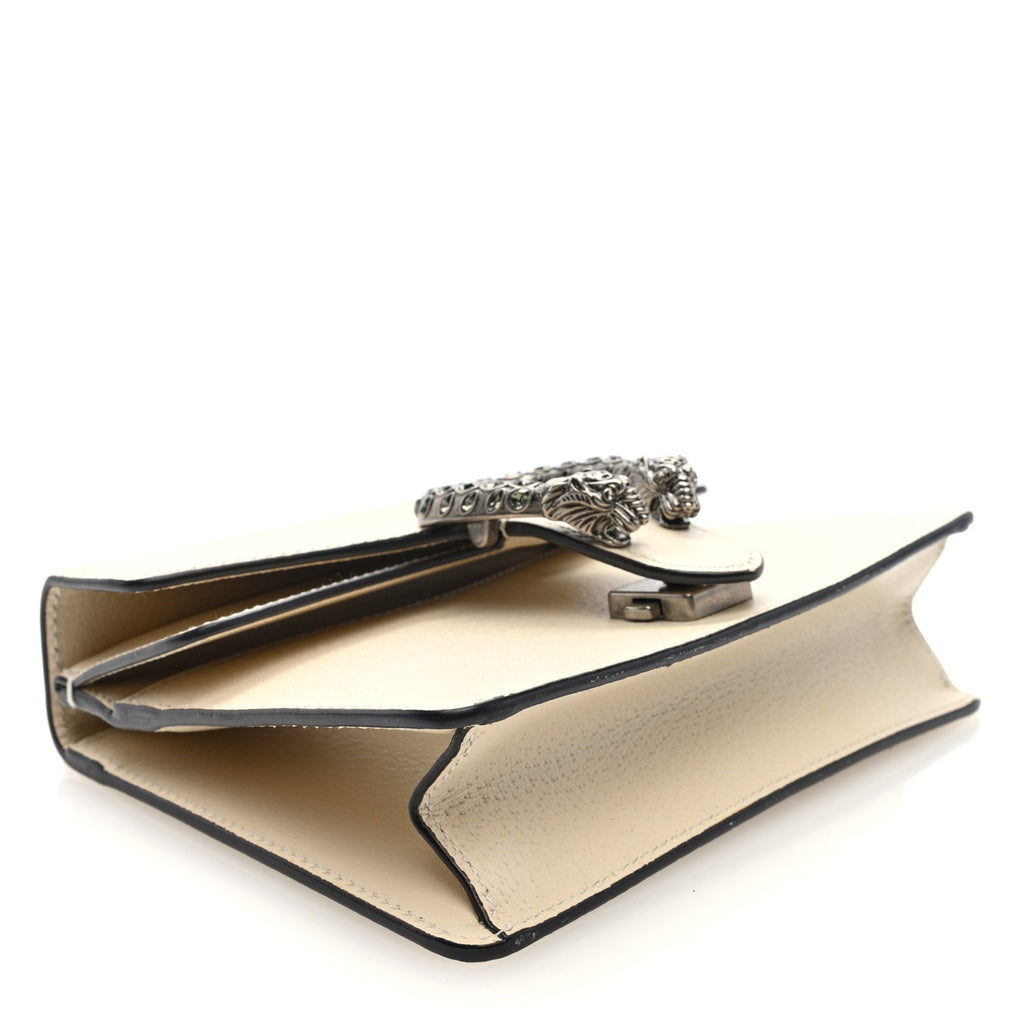Textured Calfskin Crystal Mini Dionysus Shoulder Bag Mystic White