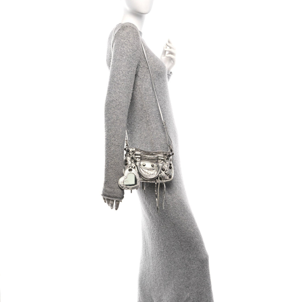 Agneau Arena Neo Cagole Mini Handbag Silver