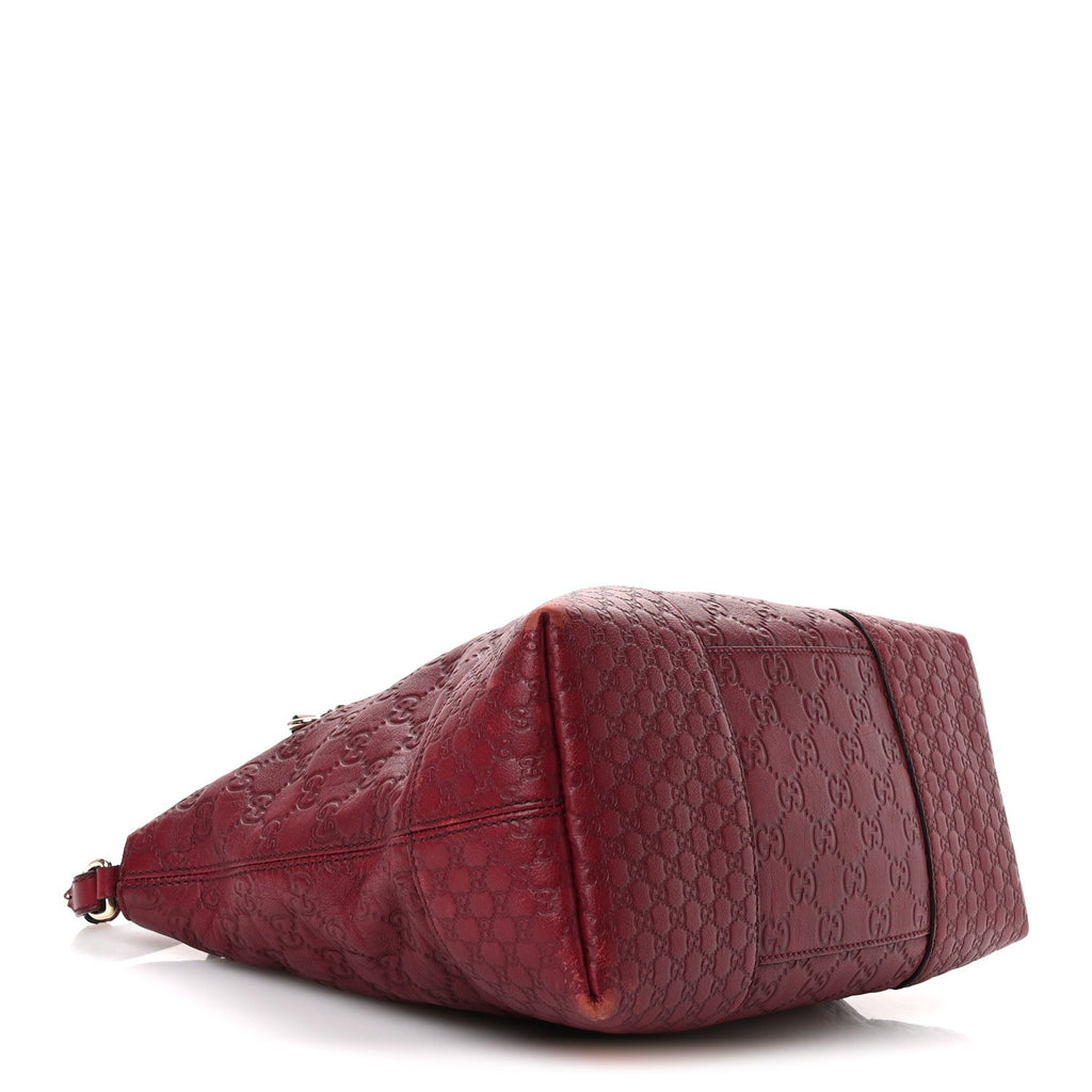 Guccissima Medium Bree Foldover Tote Classic Ruby