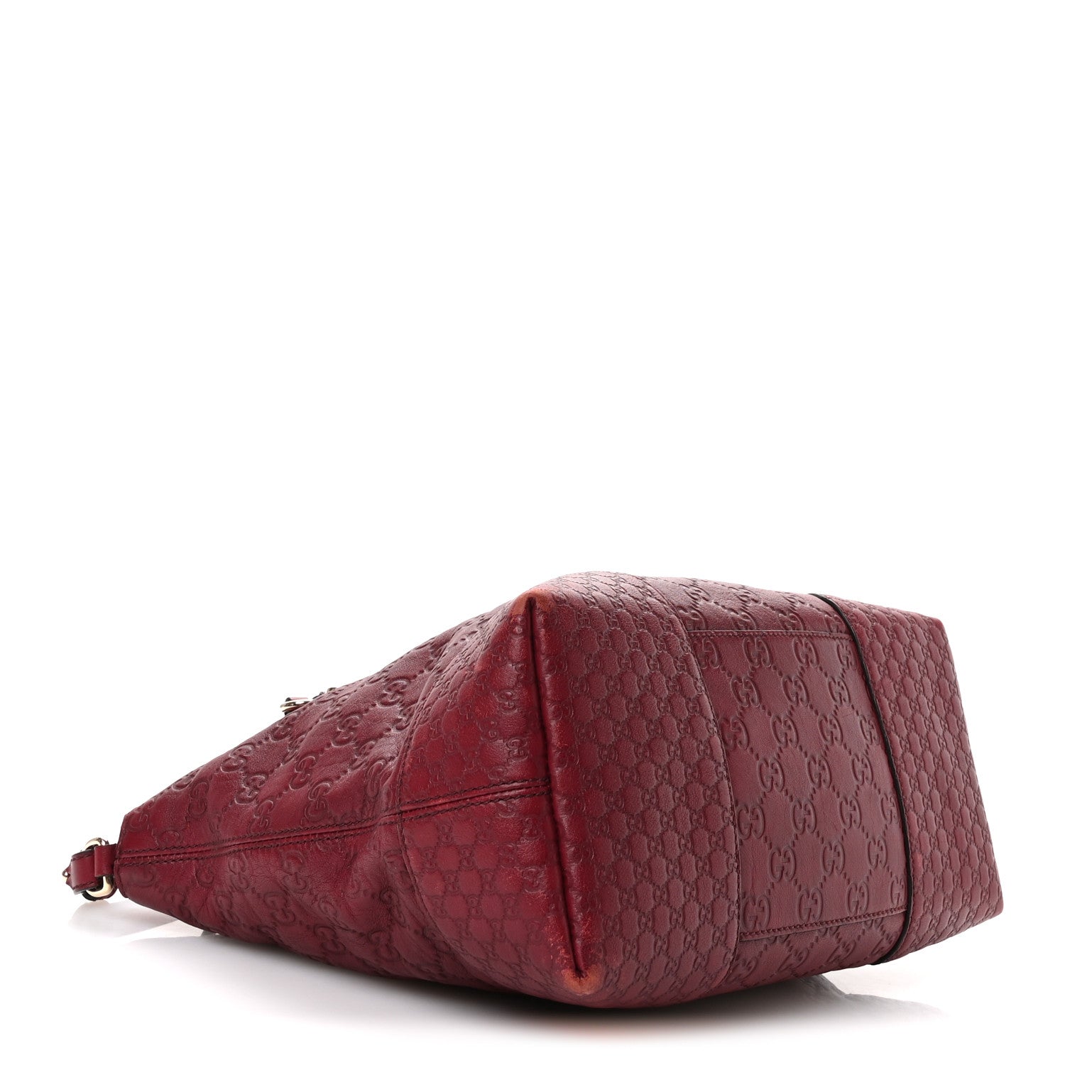 Guccissima Medium Bree Foldover Tote Classic Ruby