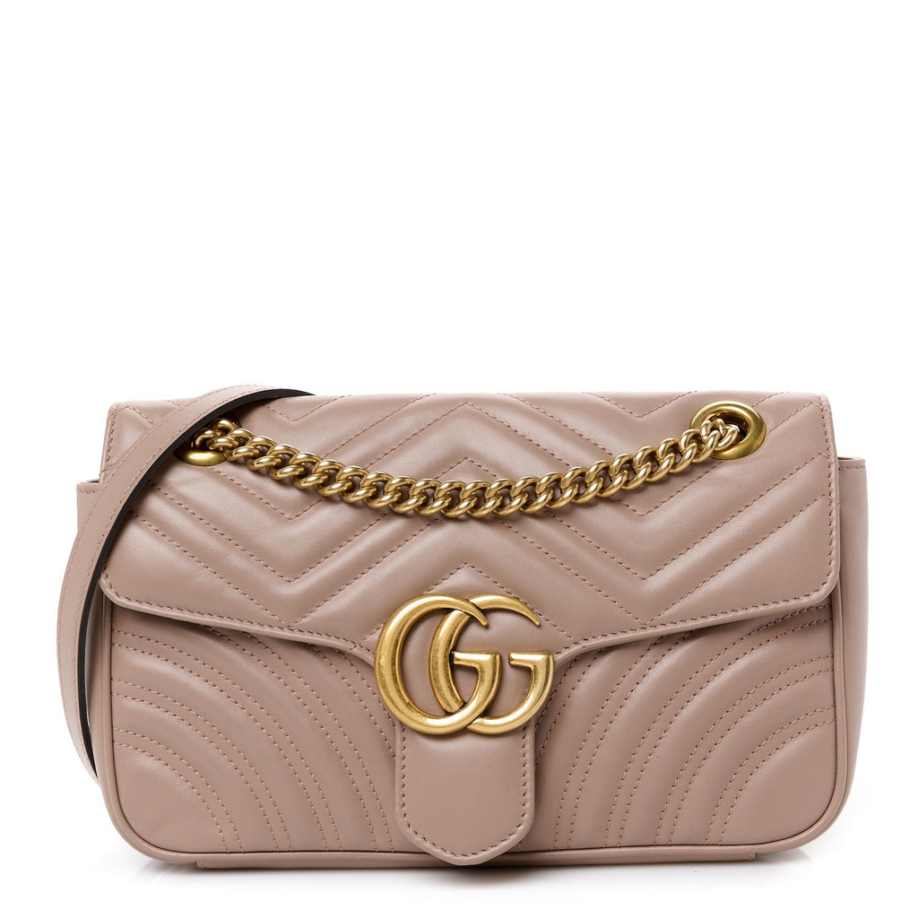 Calfskin Matelasse Small GG Marmont Shoulder Bag Porcelain Rose