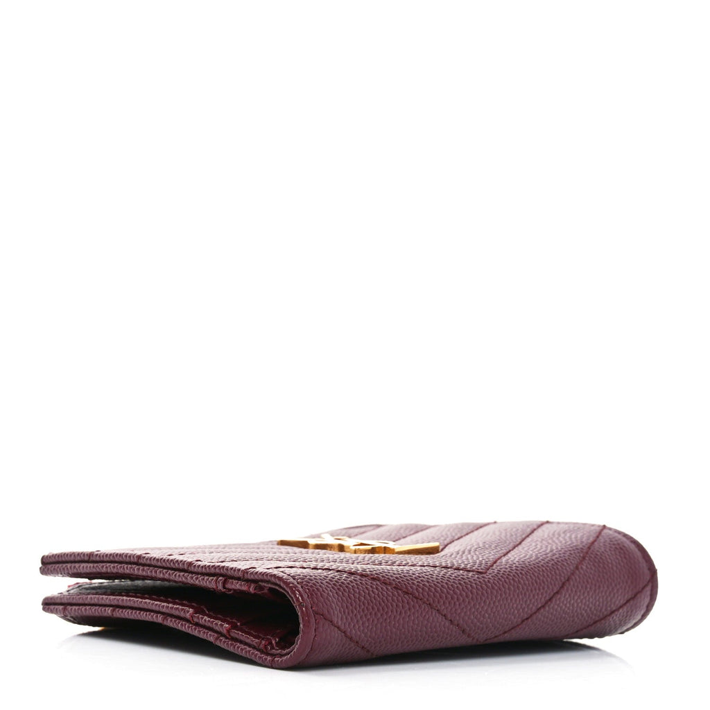 Grain De Poudre Matelasse Chevron Monogram Zipped  Case Rouge Legion