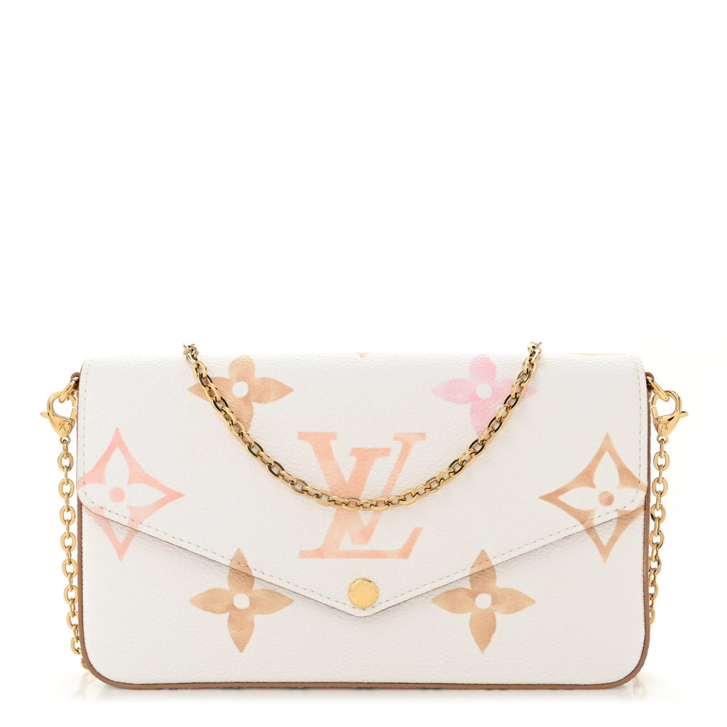 Monogram Giant By The Pool 2.0 Felicie Pochette Chain Wallet Beige