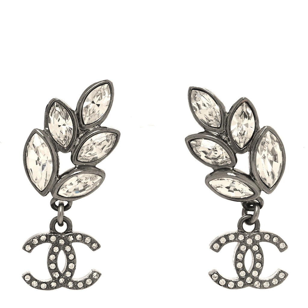 Crystal Sparkling Wheat CC Drop Earrings Silver
