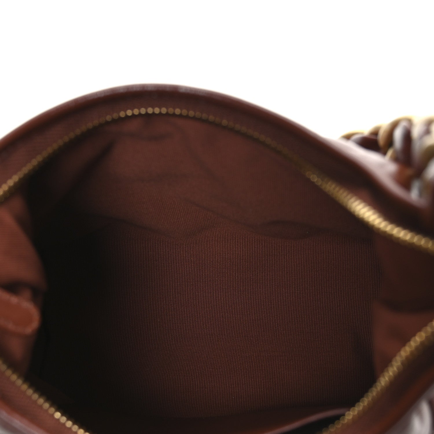 Shiny Crumpled Lambskin Quilted Small CC Funky Town Hobo Brown